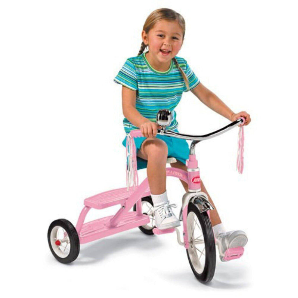 Radio Flyer, Classic Red Dual Deck Tricycle, 12 Front Wheel, Red, Kids Ages 2.5 - 5 Years