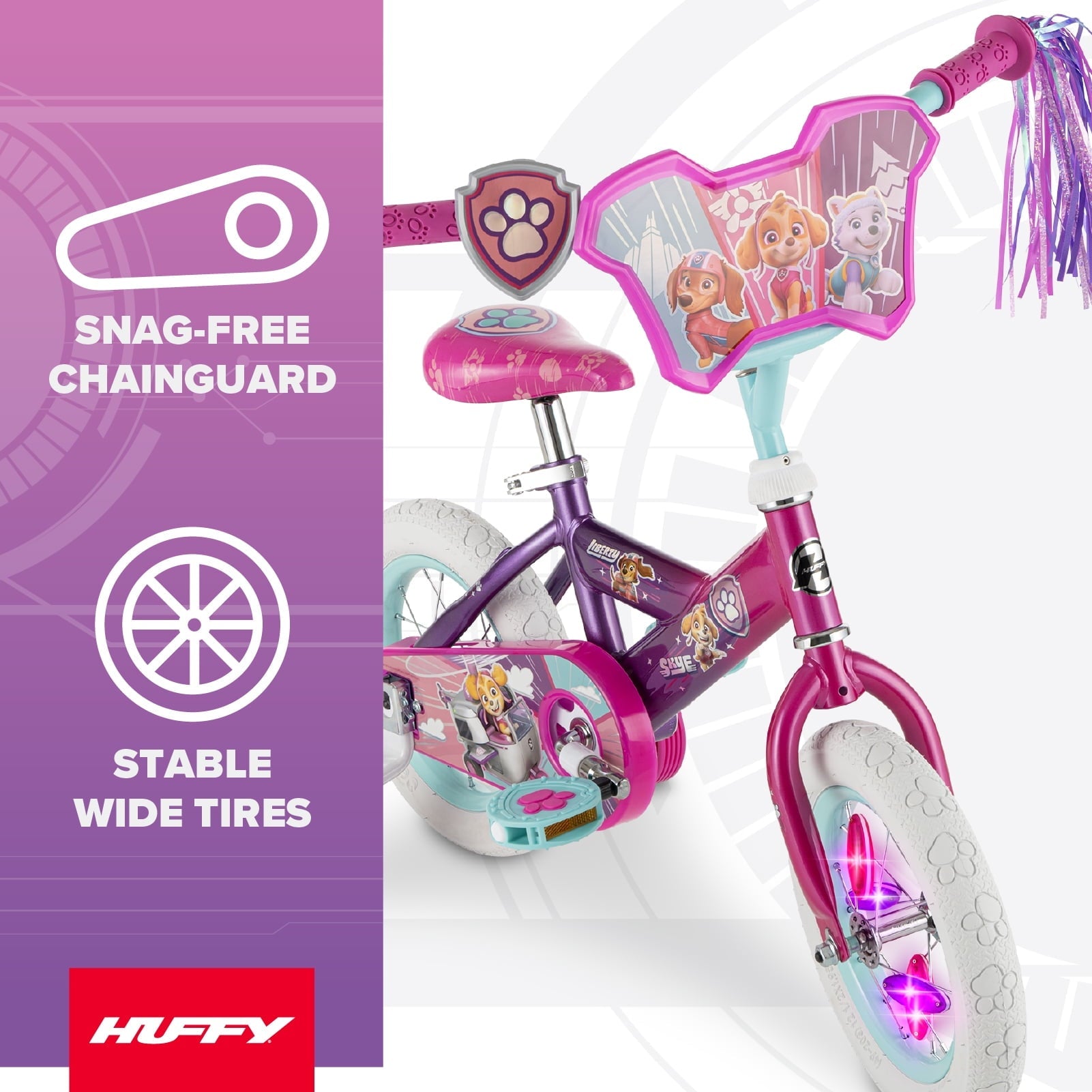 Huffy 12 Paw Patrol Kids' Bike, Fits Riders 37 - 42, Pink, Youth, Girl's