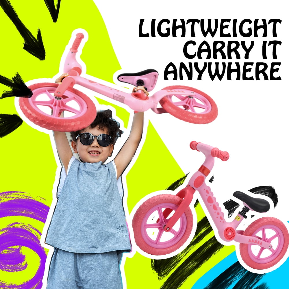 Hoverheart Dinosaur Balance Bike, No Pedal Kids Toys Baby Balance Bike Child Push Along Walking Bike (Blue)