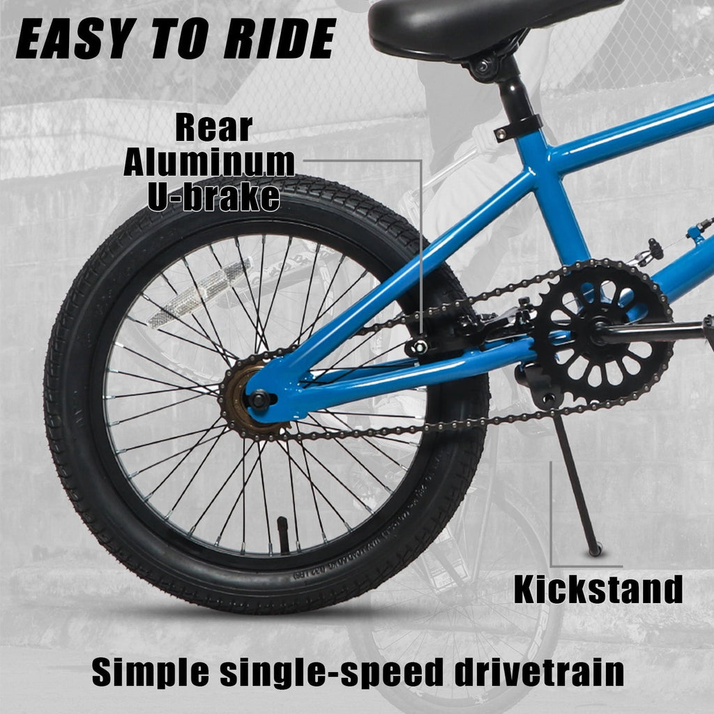 cubsala 18 in Freestyle BMX Kids Bike for Age 5-8 Years Old Boys Girls,Blue