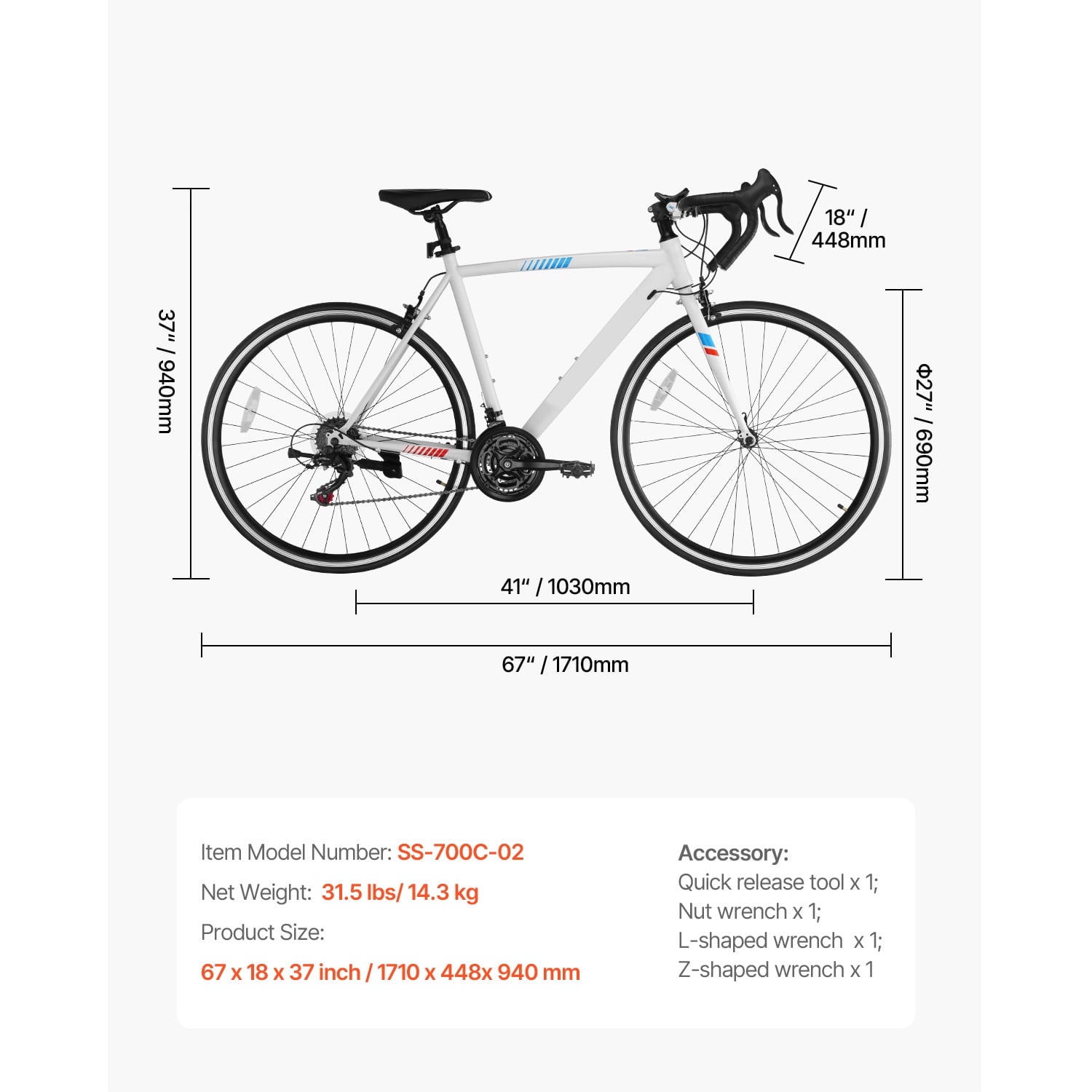 KFFKFF Road Bike with 700C Wheels, 21-Speed Drivetrain, Carbon Steel Frame, Drop Bar, and Caliper Brake for Urban Commuting and Sport Cycling