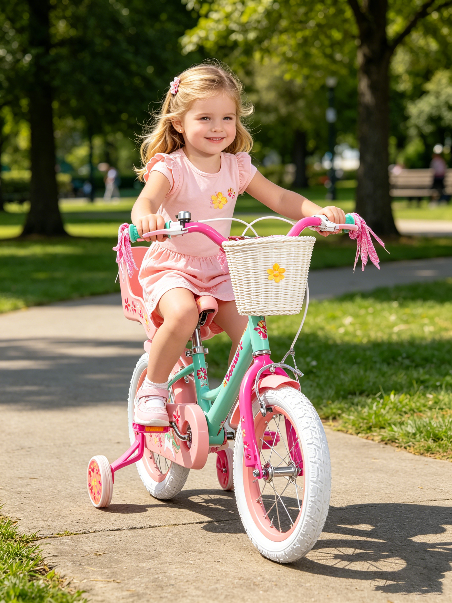 Joystar Unicorn 14inch Girls' Bike, Mint Pink