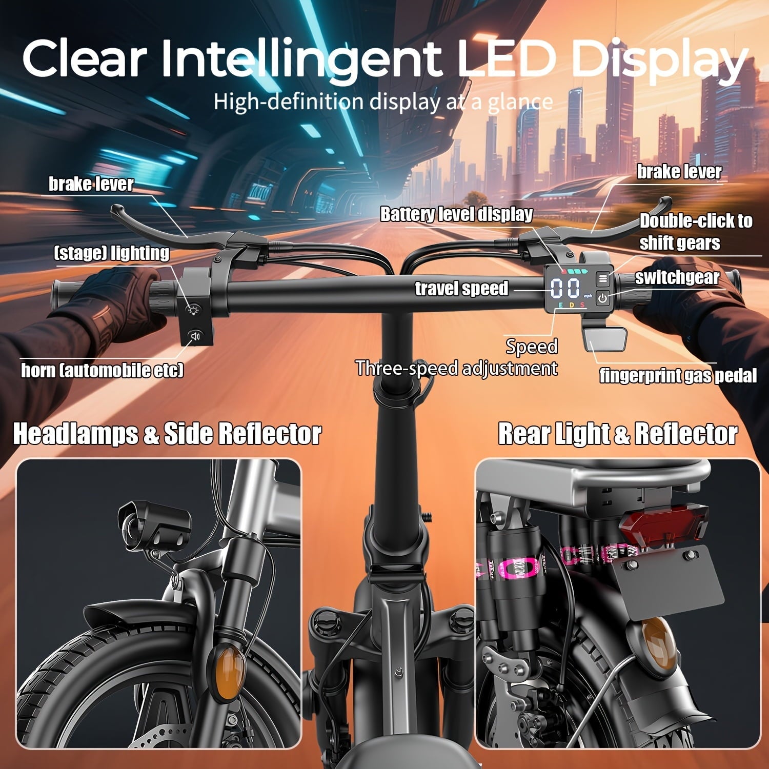ASKGO F9 Adult Folding Electric Bike, 1200W 25 MPH 25 Miles, 48V 13Ah Removable Battery, Meets Daily Commuting,Going Out and Playing,Give the best gift,Folding Ebike for Adult with Two Seats .UL2849