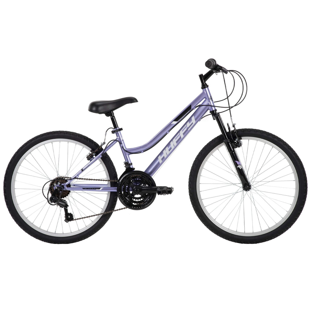 Huffy 24 Rock Creek Mountain Bike, Fits Riders 58” - 70”, Purple, Adult, Women's
