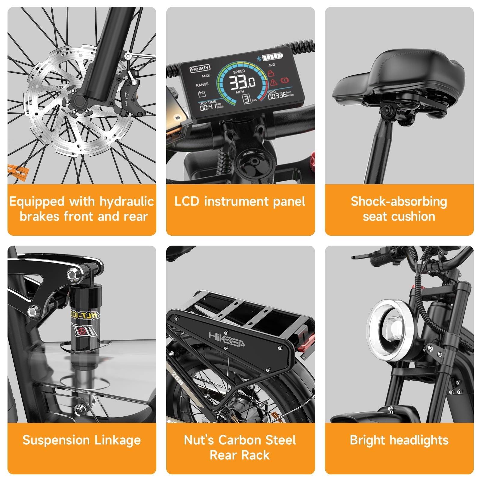 Helokeep 26 Green Fat Tire High Performance Cargo Electric Bike for Men, 4000W Peak 2000W, 40MPH, 48V 25Ah UL2849 Off-Road Ebike