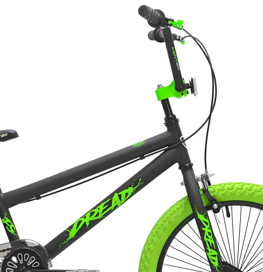 20 Kent Bicycle Dread BMX Bicycle, Fits Rider 4'2-5, Green/Black, Child, Unisex
