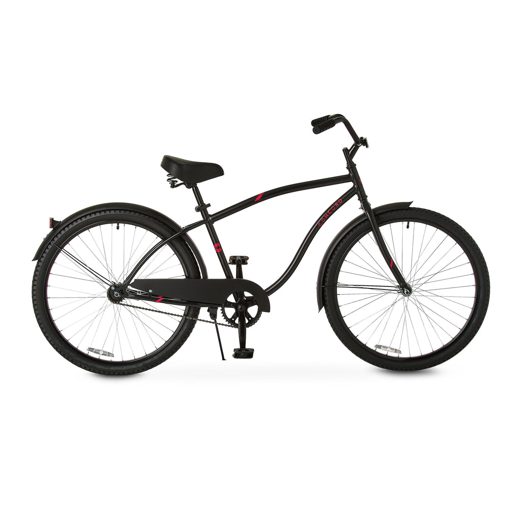 Concord 26 Pacifica Cruiser Bicycle, Fits Riders 5'2 - 5'10+, Adult, Unisex, Matte Black