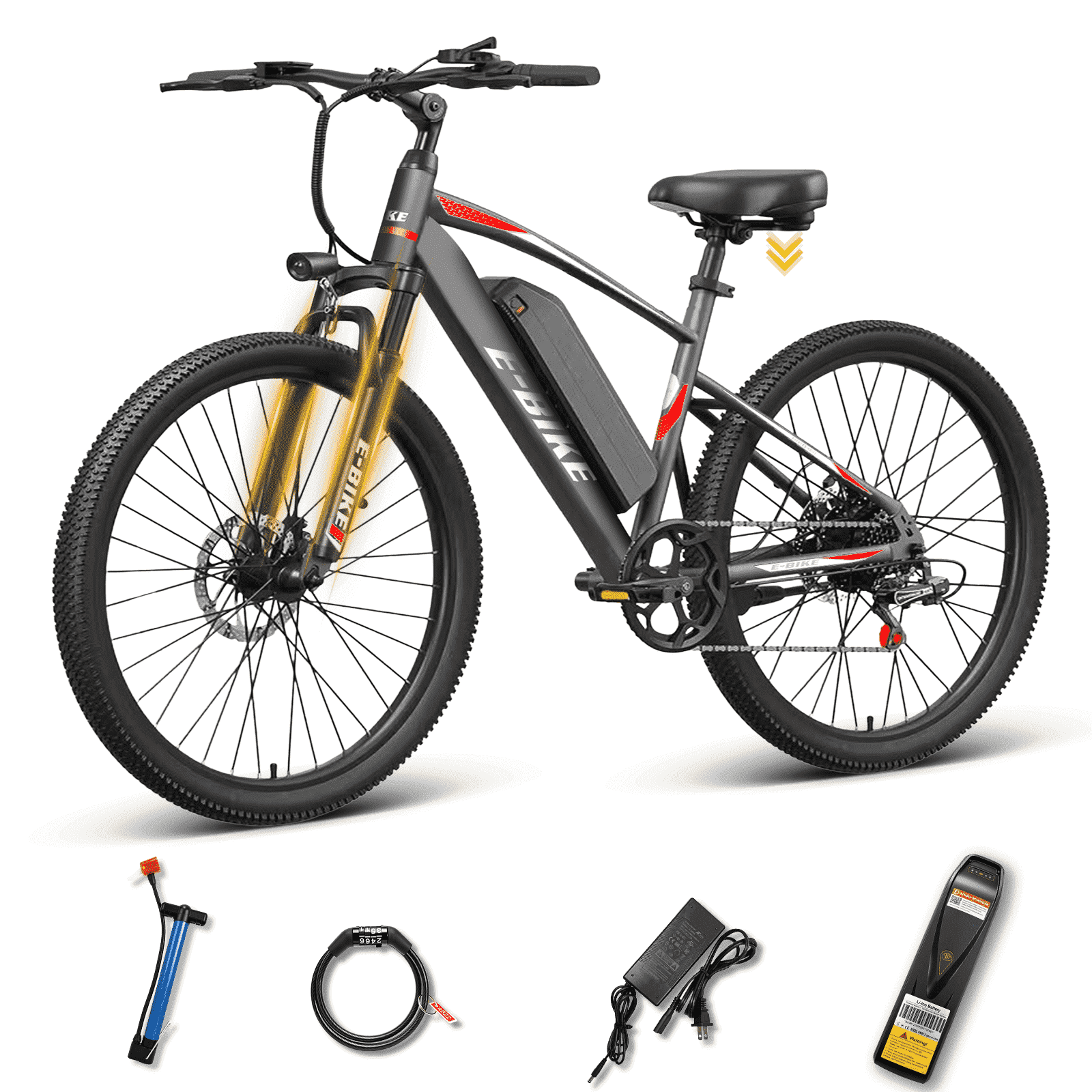 OwnGold 26 Electric Bike for Adults, 500W Peak Motor, 20MPH, 35+ Miles Range, 432Wh Battery, Commuter Ebike with Basket, 7-Speed, Lightweight, UL2849 Certified