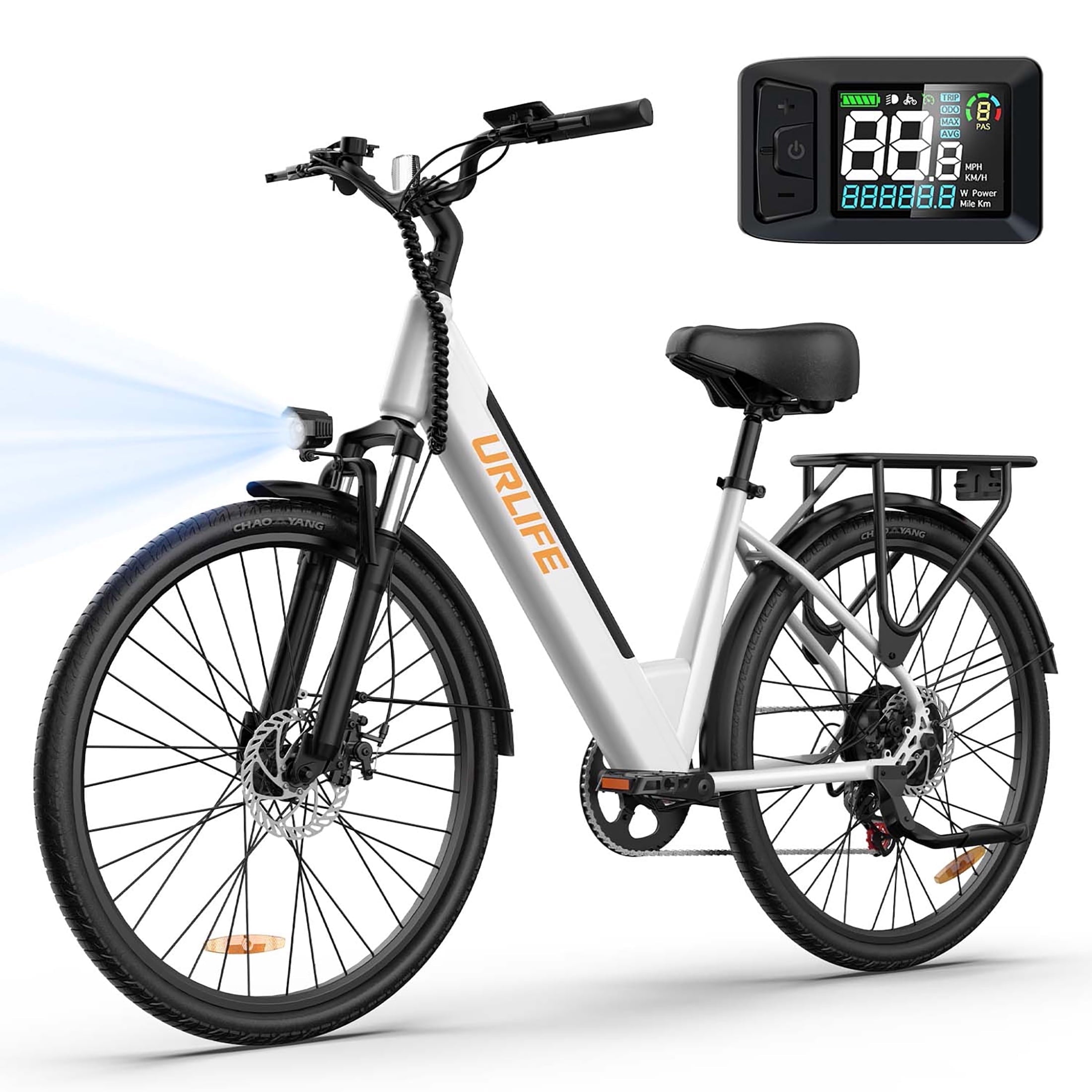 26 Electric Bike for Adults,750W Peak Motor,48V 10.4Ah Removable Battery, 60 Miles Range, 7-Speed City Commuter Ebike,UL2849