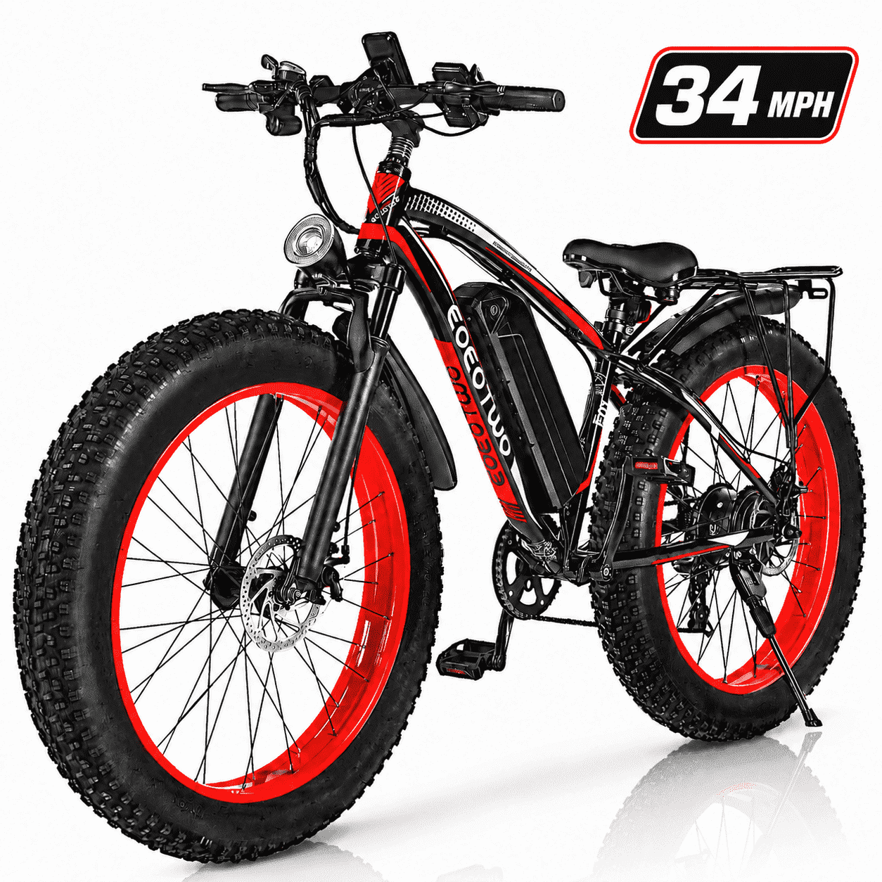EOEOTWO 26 Fat Tire Electric Bike for Adults, 1500W Motor 34Mph, 48V 15Ah Battery 60Miles Range, Mountain Ebike, UL 2849 Certified