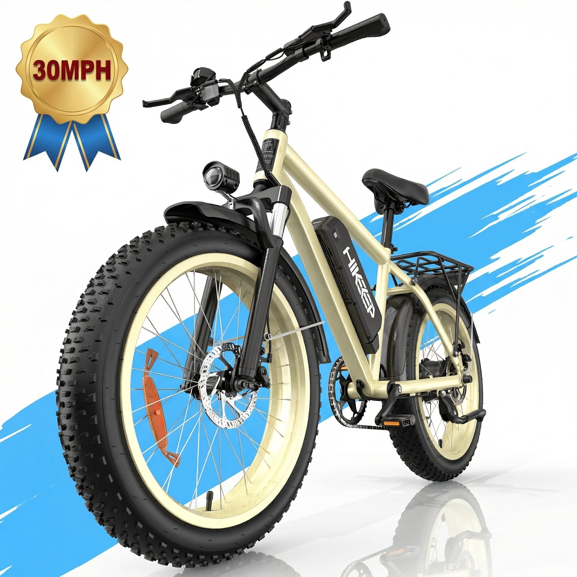 750W 1500W Electric Bike for Adults, 48V 15.6Ah Removable Battery, 26x4 Fat Tire Ebike, 7 Speed Shimano, Rear Rack, UL2849, Black