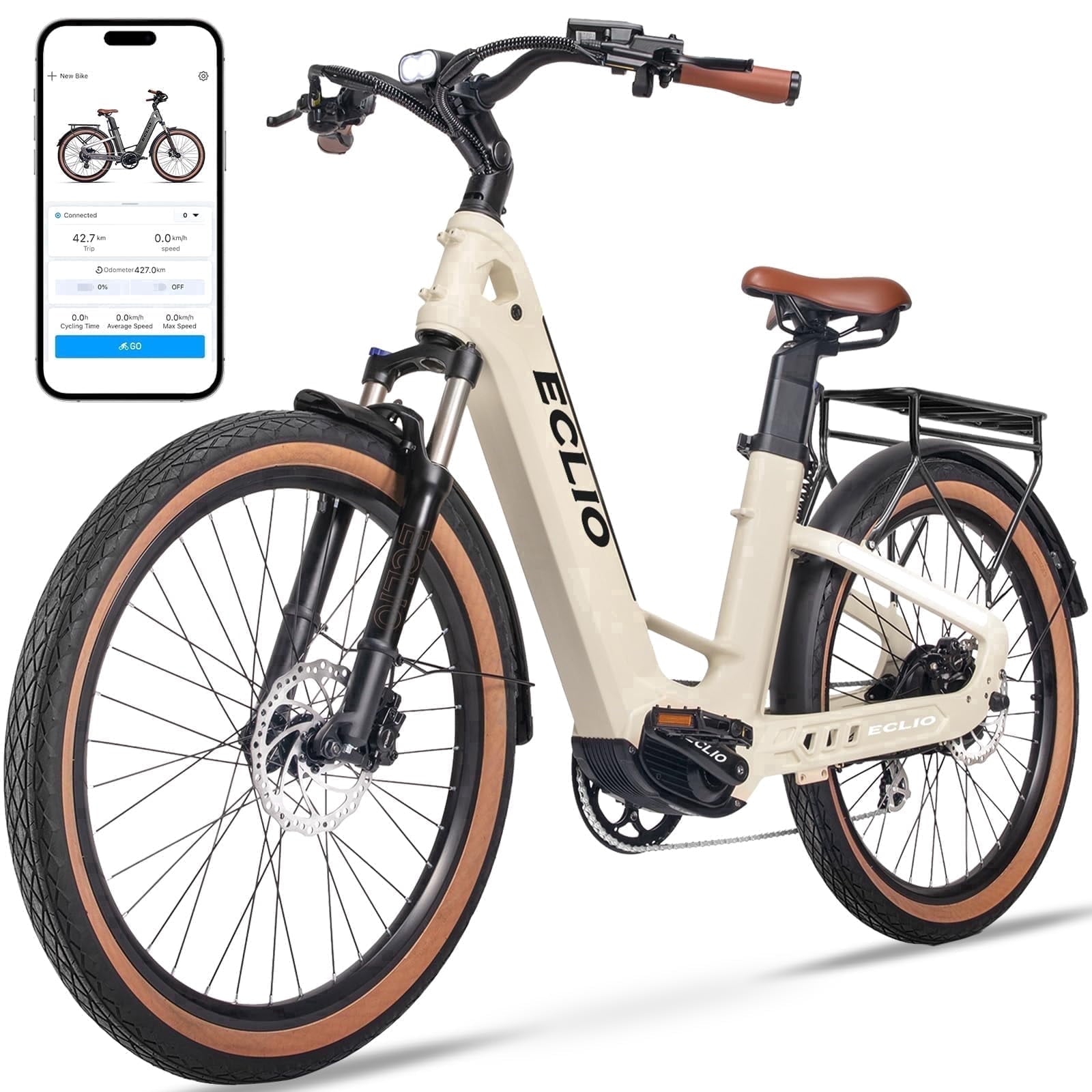26 Carbon Fiber Electric Bike for Adults, 750W Motor 24MPH Lightweight Commuter E-Bike, 48V Dual Battery 128 Miles Long Range, 13+ Adult Electric Bicycle - Gray