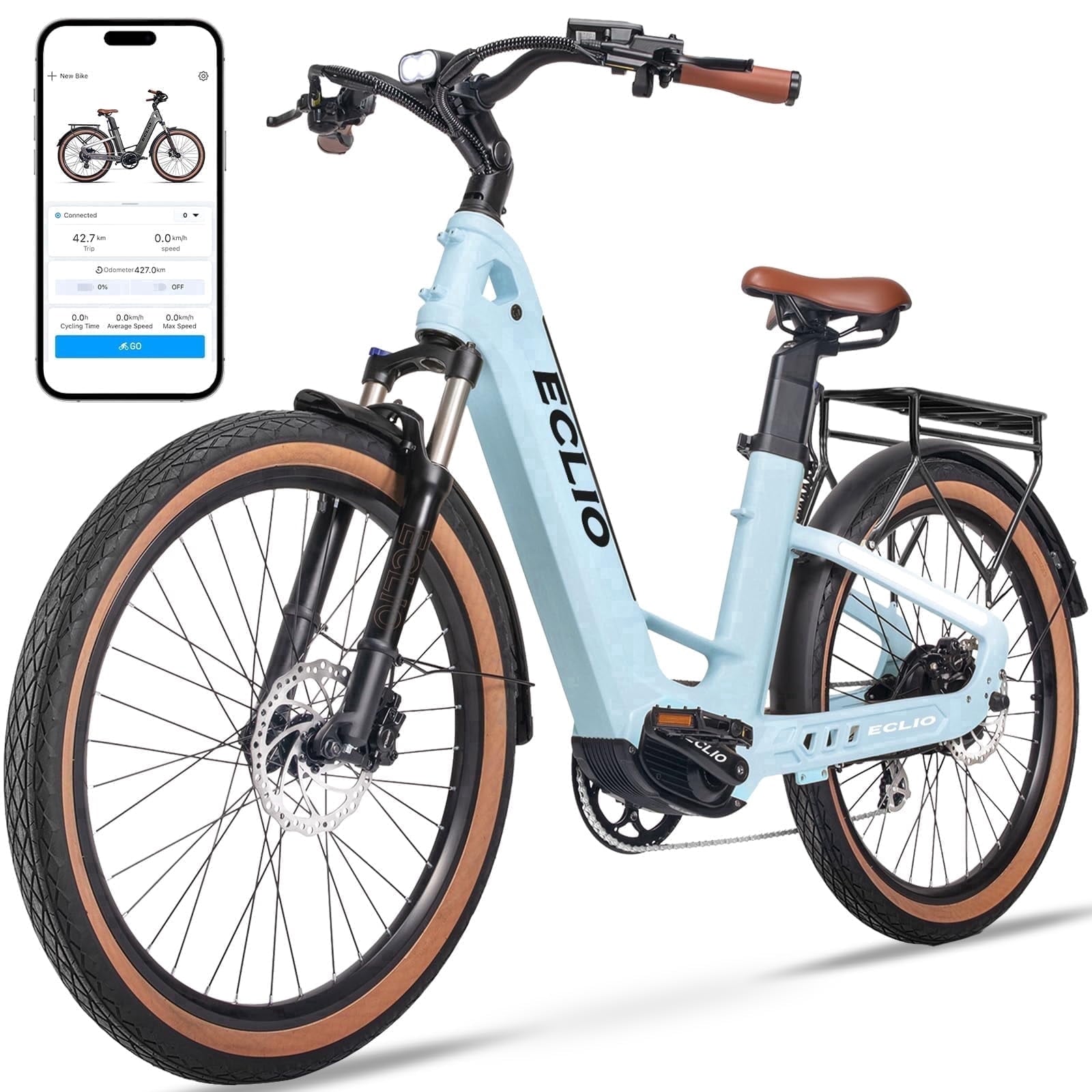 26 Carbon Fiber Electric Bike for Adults, 750W Motor 24MPH Lightweight Commuter E-Bike, 48V Dual Battery 128 Miles Long Range, 13+ Adult Electric Bicycle - Gray