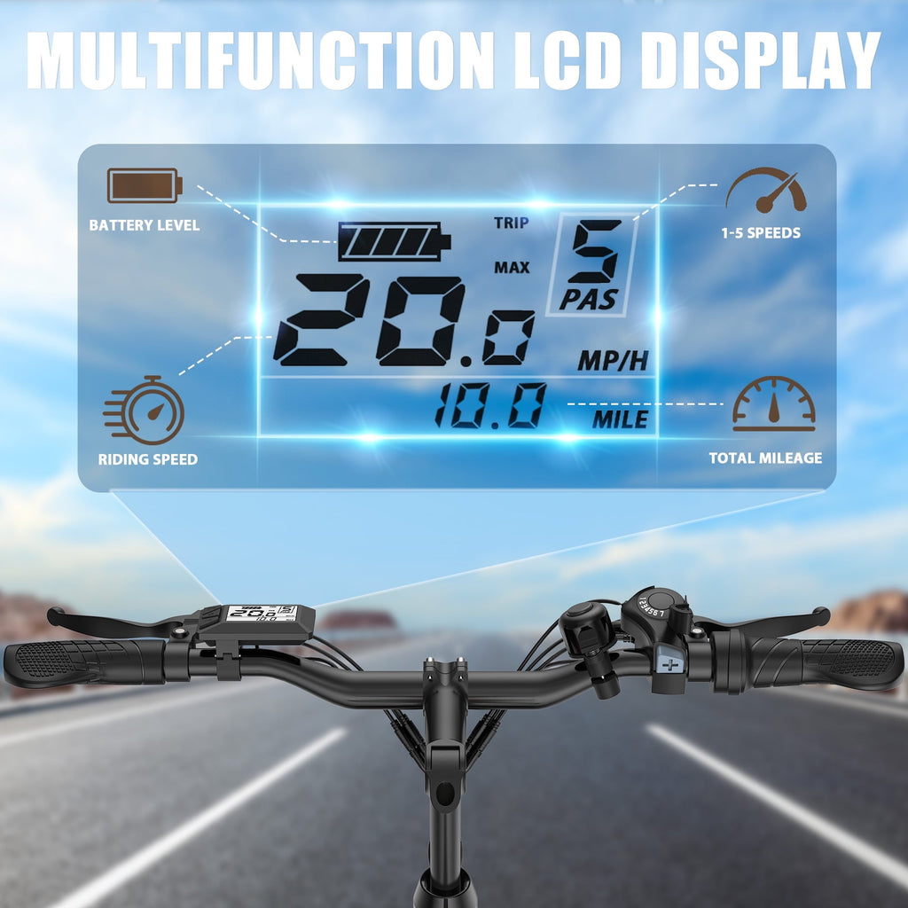 VARUN Electric Bike, 26 Foldable Ebike, Peak 750W Motor, 48V 374.4Wh Battery, up to 20+mph 50 Miles, 7 Speeds with Bike Pump, Phone Holder & Bike Lock & Rear Light, E Bike for Adult, UL2849(Black)