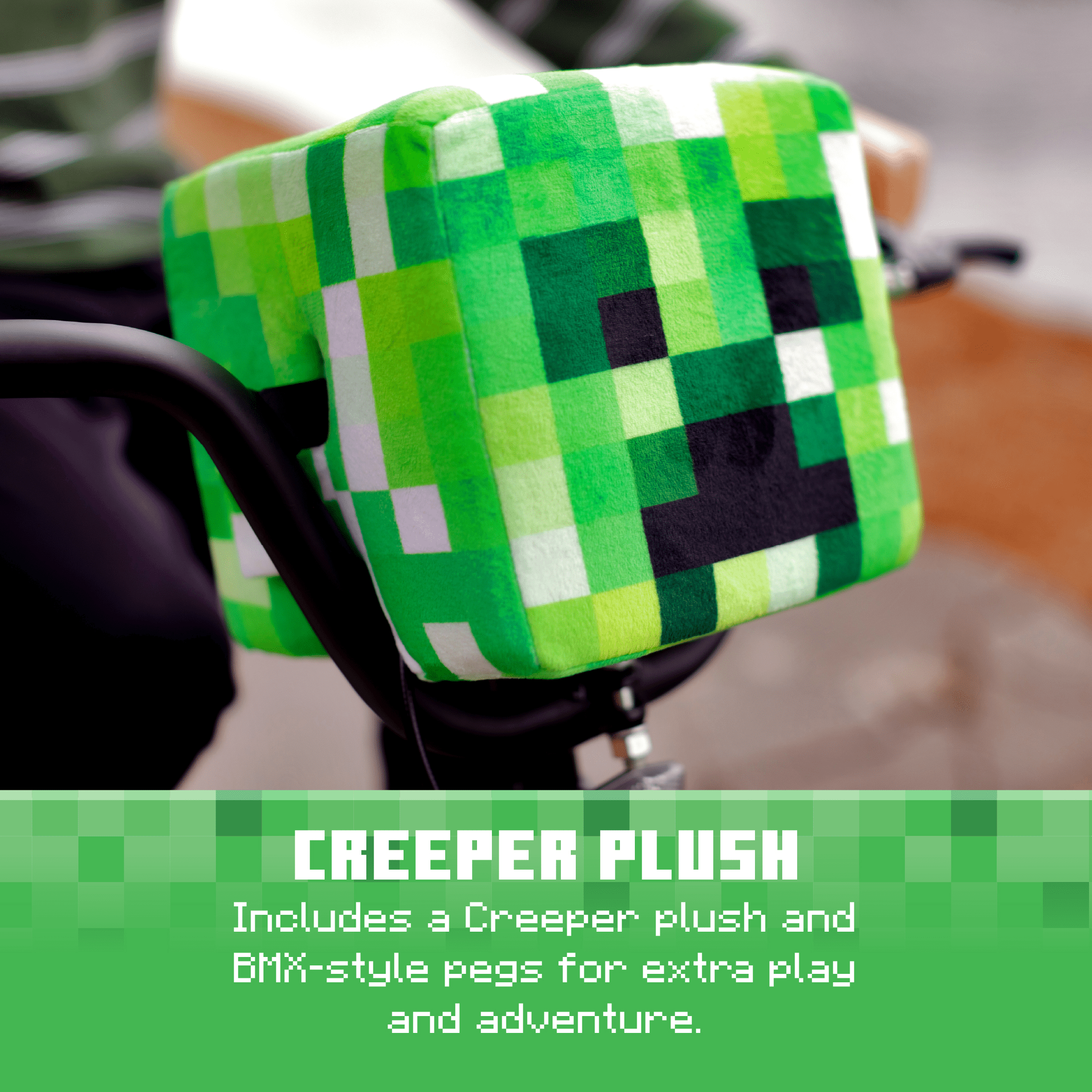 Dynacraft Minecraft Unisex 18-Inch BMX Bike for Kids Aged 6-9, Green