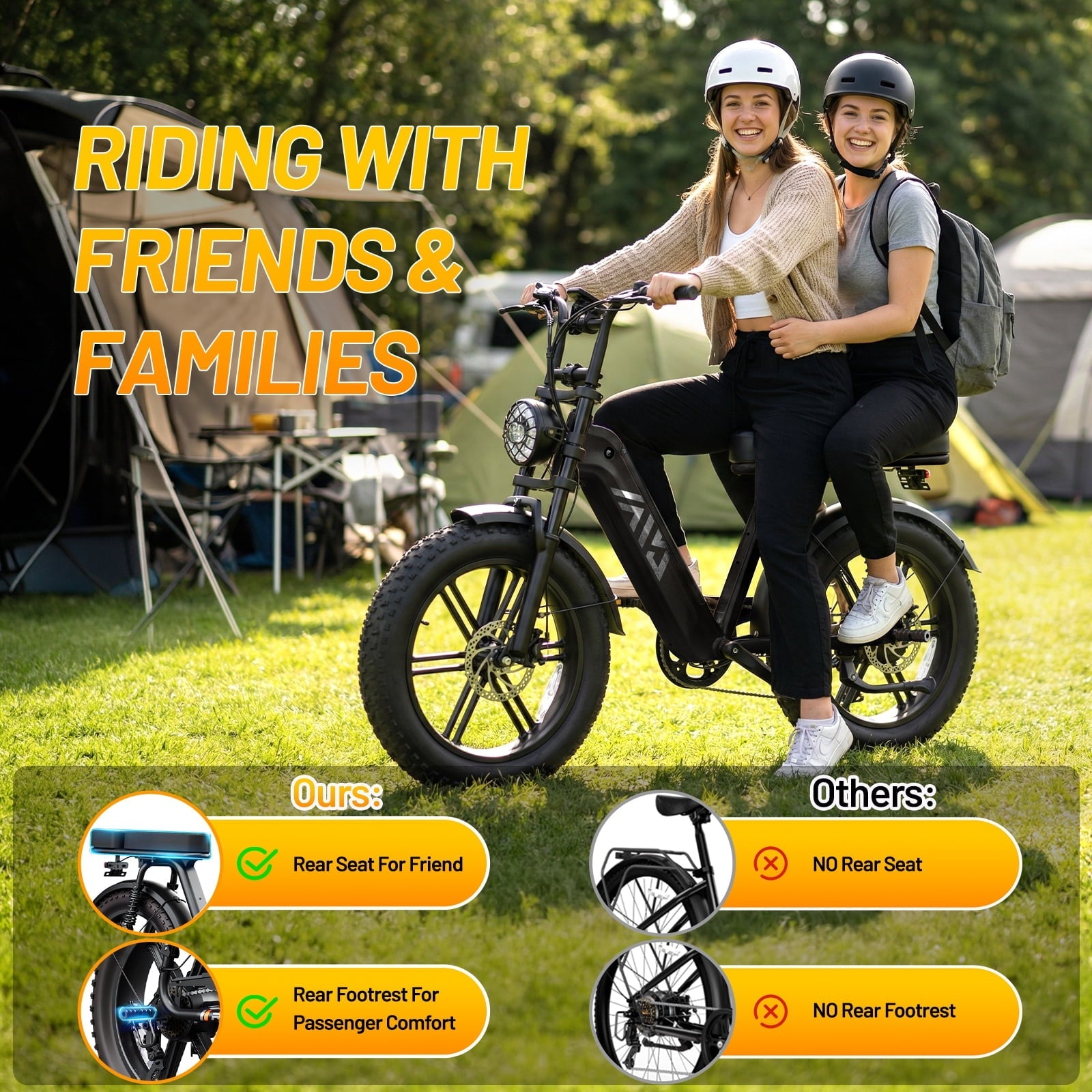 TST Electric Bike for Women, 20x4 Fat Tire, E Mountain Bike, 750W Motor 48V/15AH UL2849, Dual Hydraulic Disc Brakes, Full Suspension