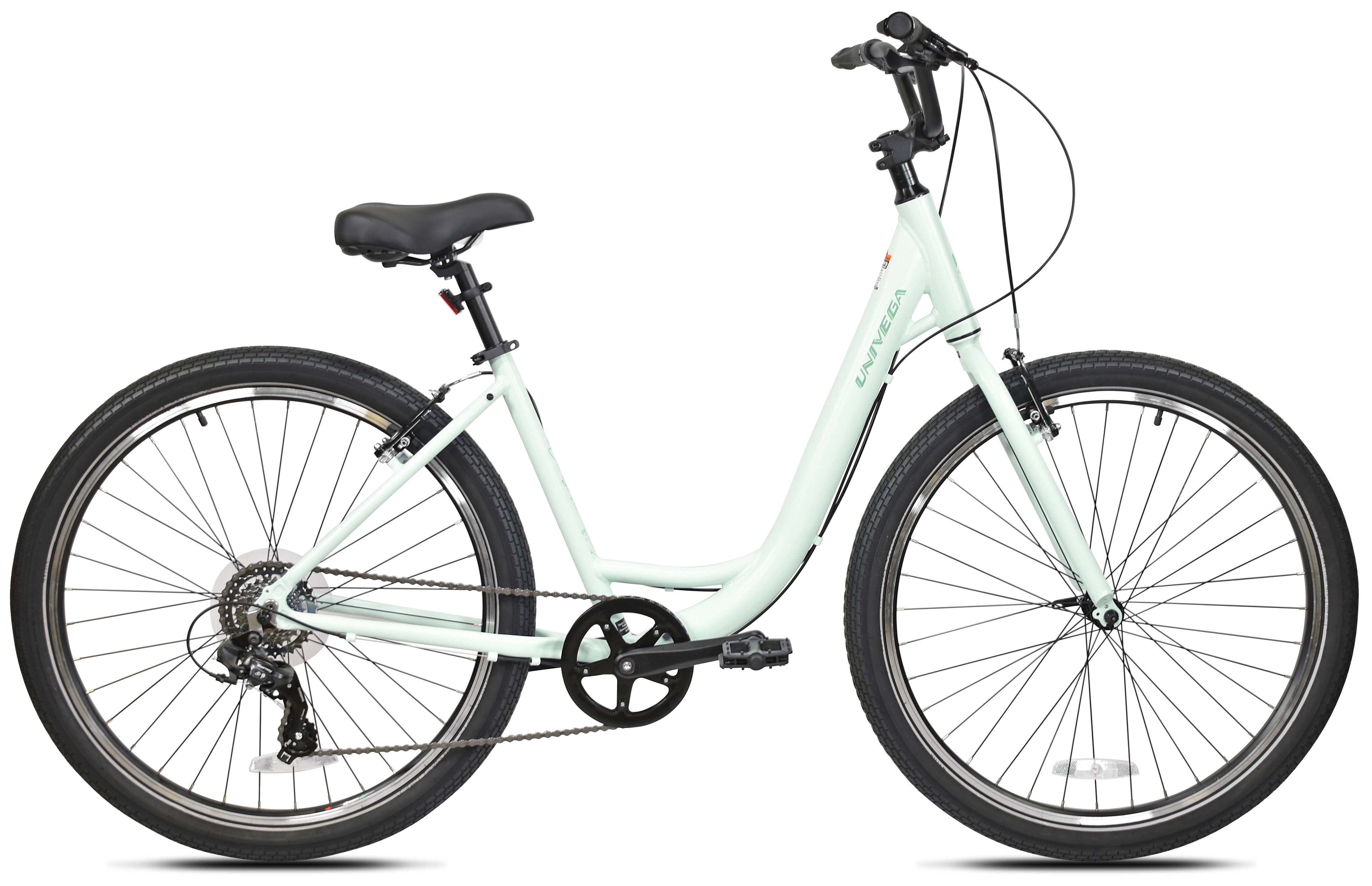 27.5 Univega Carisma Step Thru Comfort Hybrid Adult Bicycle, Fits Rider 5'2 - 5'6, Unisex, Sage Green