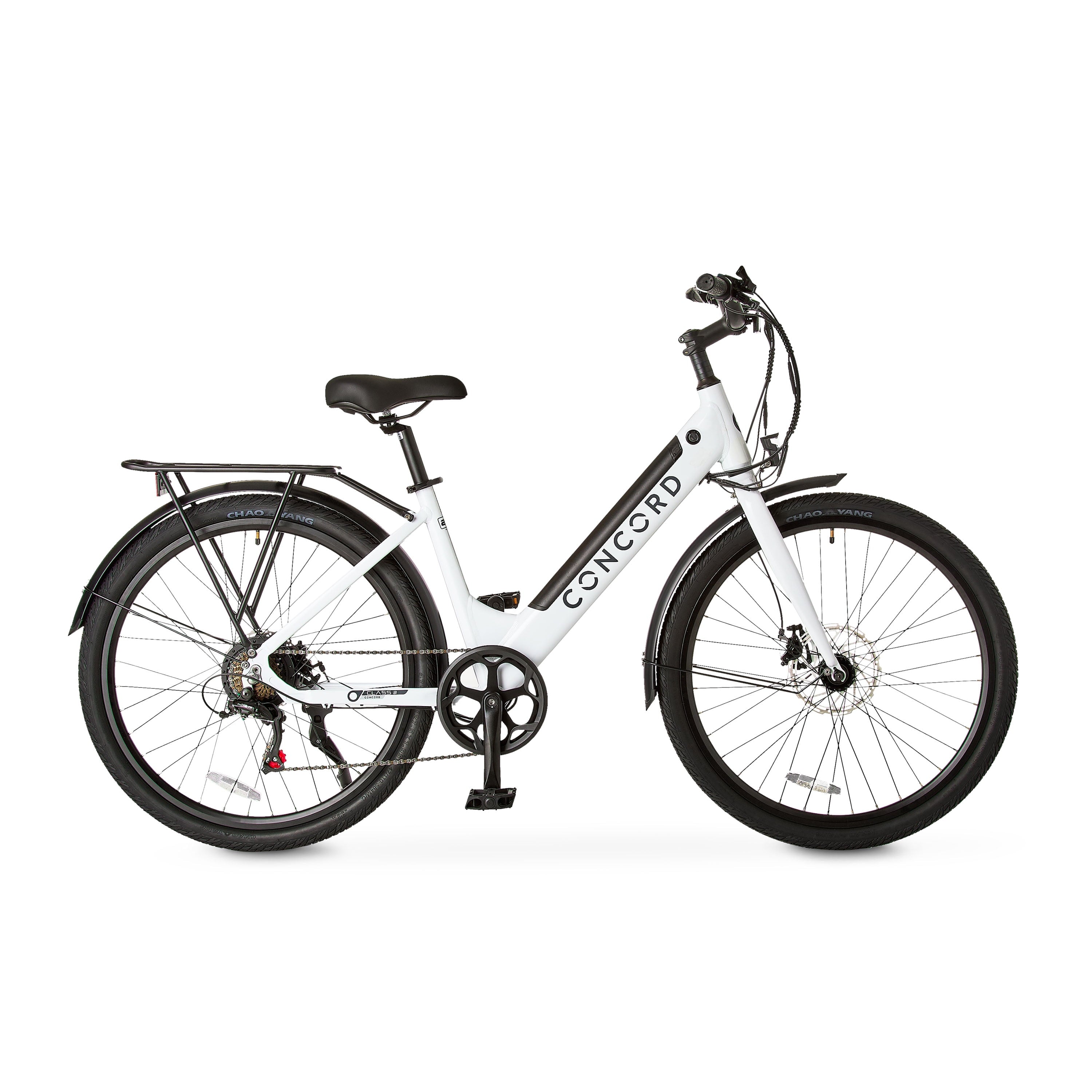 Concord 27.5 Step-Thru Electric Bike, 36V, Class 2, Aluminum, 49 Pounds, White, Unisex, Fits Riders 5'1 - 6'1