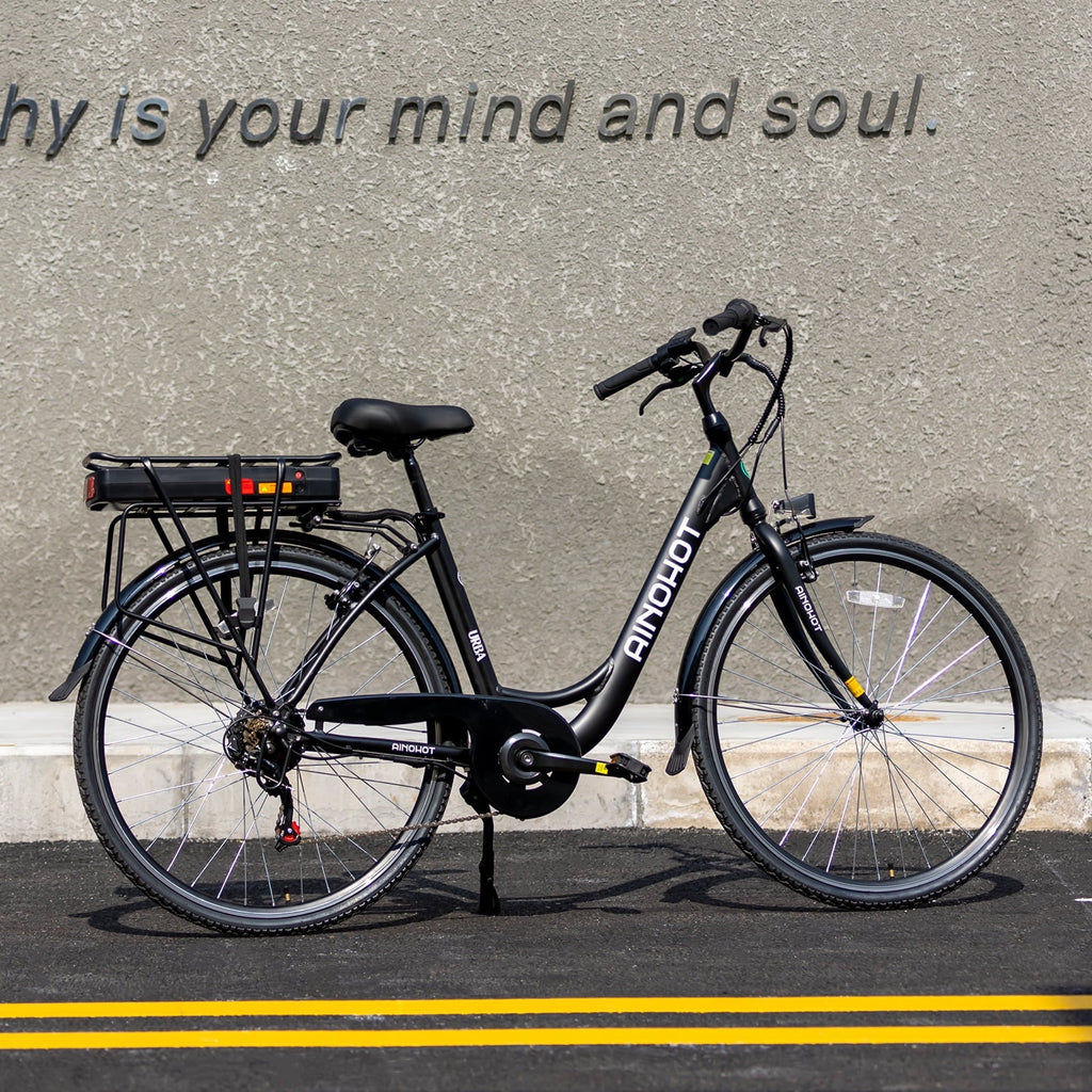 AINOHOT Urba Electric Bike for Adults, 500W Peak Ebike, 28 Step-Thru Electric Bicycle, 15MPH 56Miles E Bike for Men
