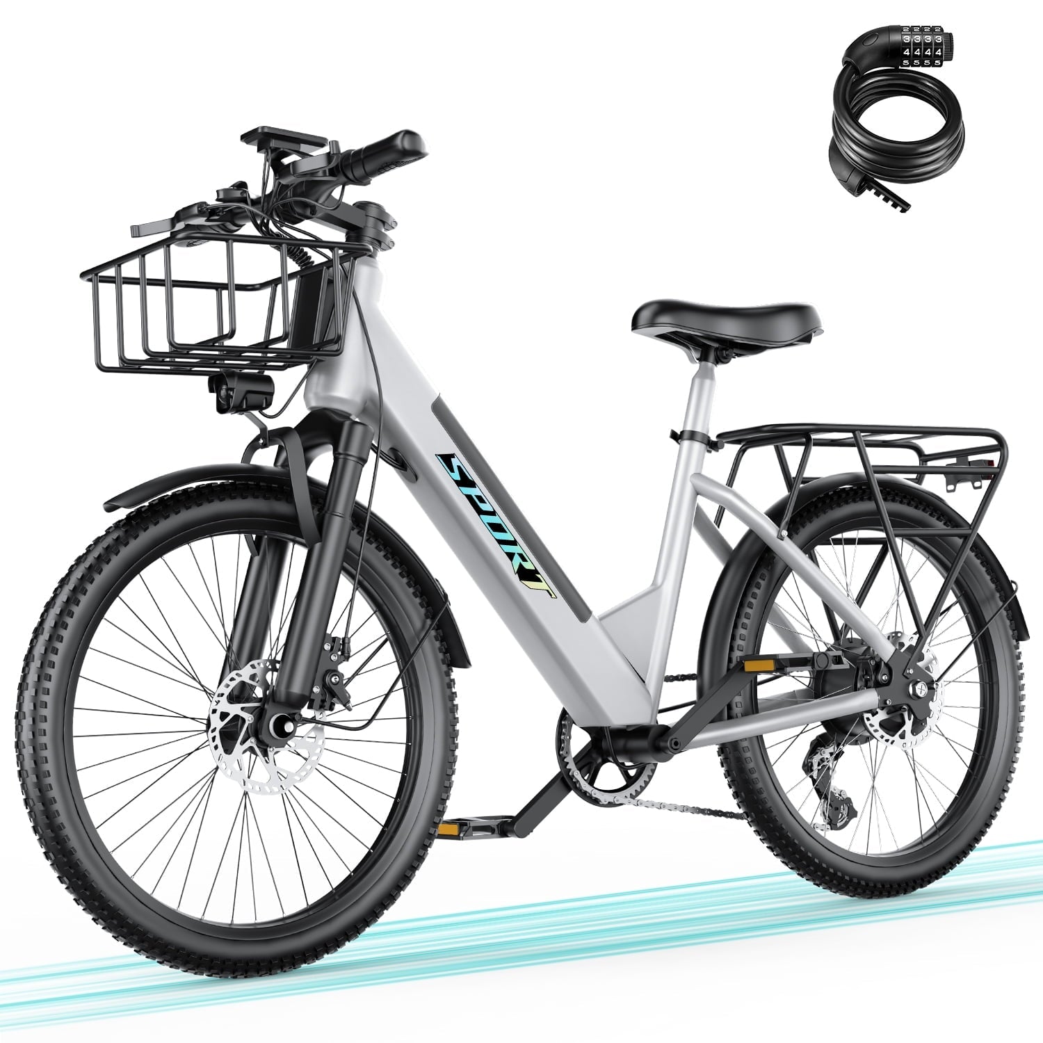 F26-1500W Off-Road Electric Bike, 26 Tire 55 Miles Electric Bike ,48V 10.5 Internal Battery (Removable), Top Speed 30MPH, Electric Mountain Bike Beach Bike, Professional 7 Speed UL2849
