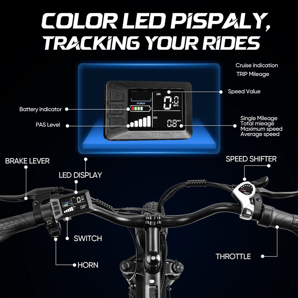 1000W Motor Electric Bike for Adults, 26*4.0 Fat Tire E-Mountain Bicycle,48V/18AH UL2849