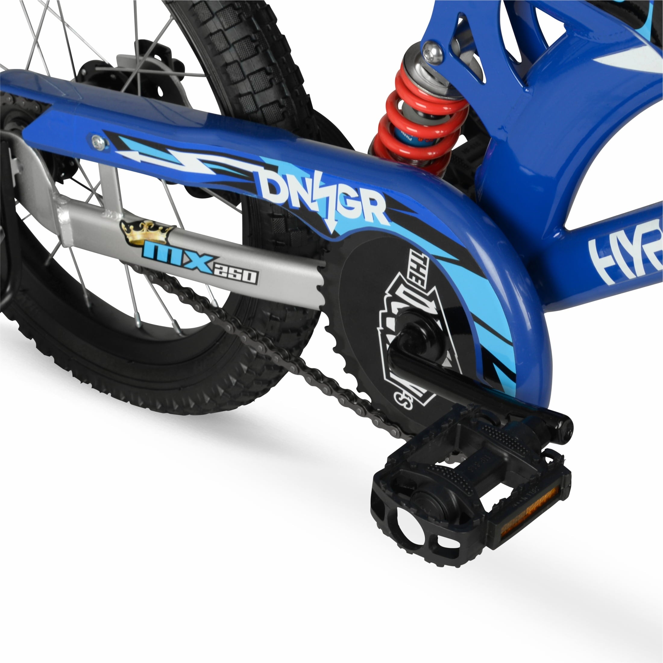 Hyper Bicycles 16 'Danger Boy' Deegan Moto Bike, Children Ages 5-7, Blue