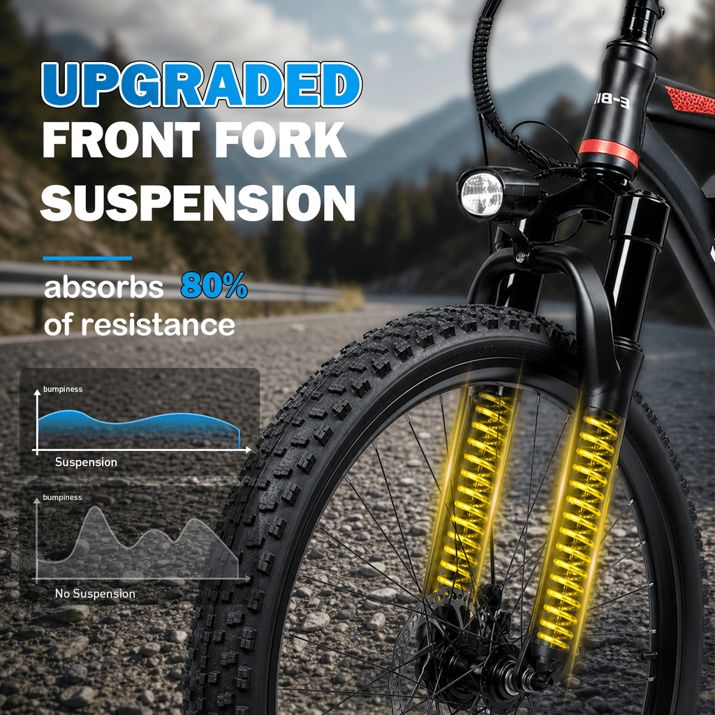 26 Electric Bike for Adults, 500W Motor, 36V Removable Battery, 25MPH & 35 Miles Range, UL2849 Certified, Dual Suspension Commuter Ebike