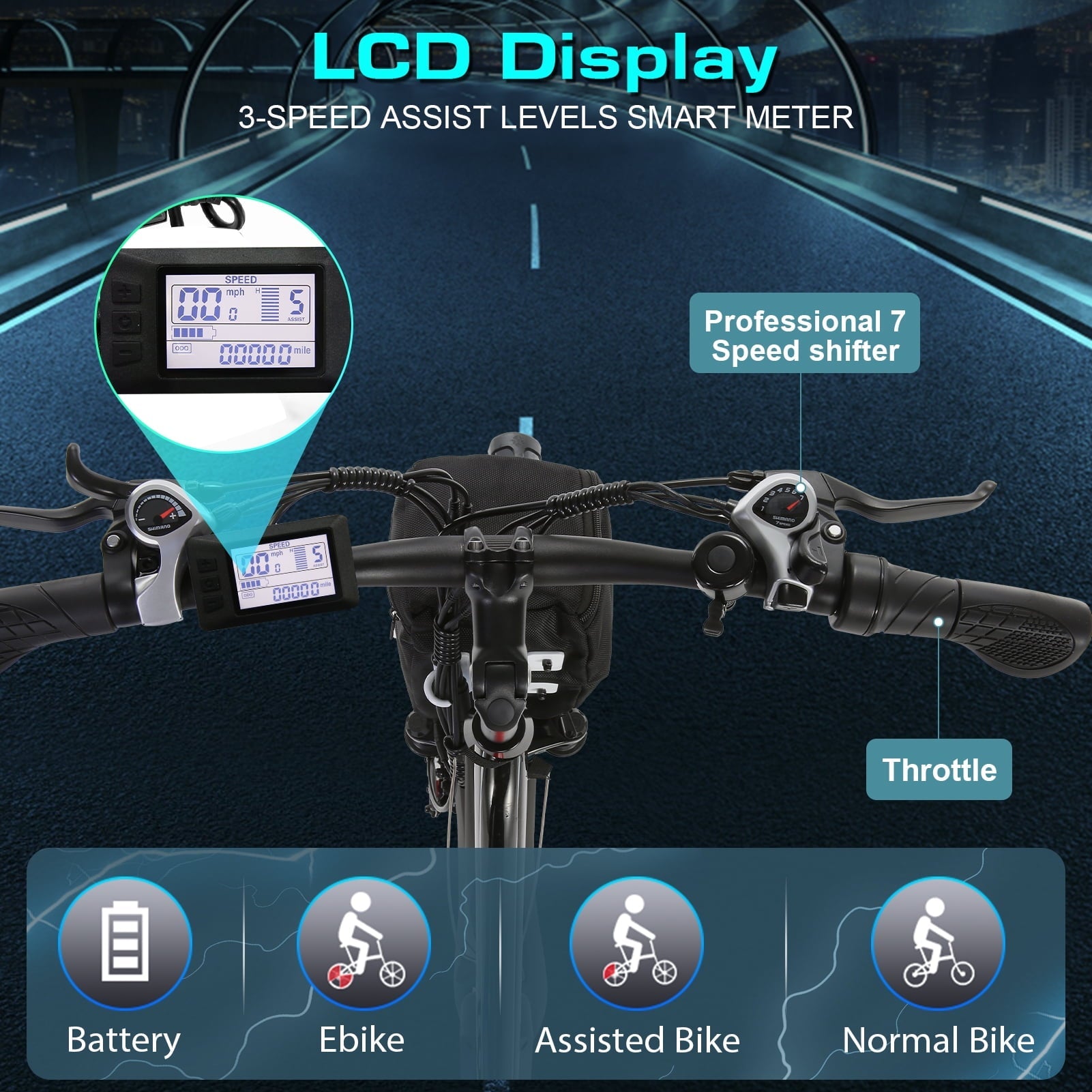Vivi Electric Bike 26 City Commuter Electric Bike 48V 500W Step-Through Electric Bike 19.8MPH Electric Cruiser Bike Beach Bike with Cruise Control, UL2849 Certified