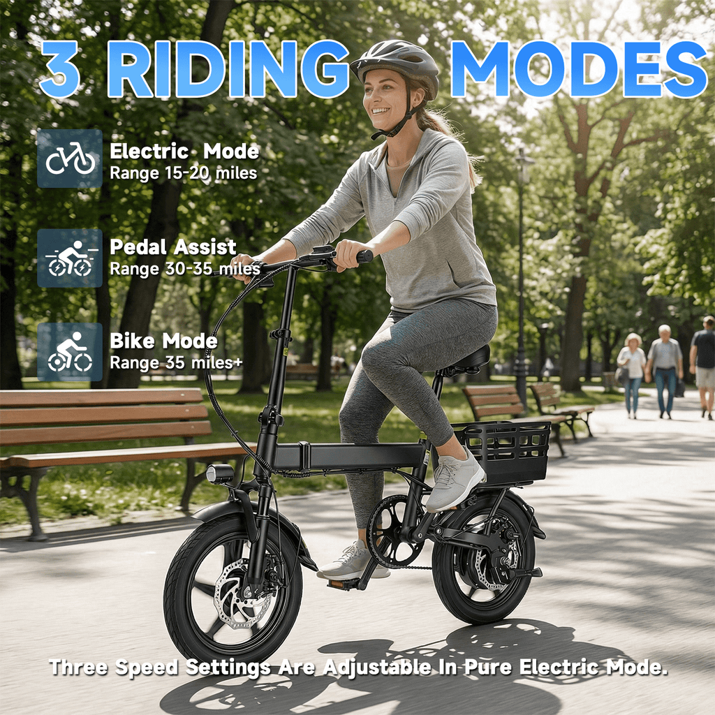 14 Folding Electric Bike for Adults with Basket,500W Peak Motor,20MPH 35 Miles,432Wh Battery,Commuting/Shopping Mini Ebike,UL2849