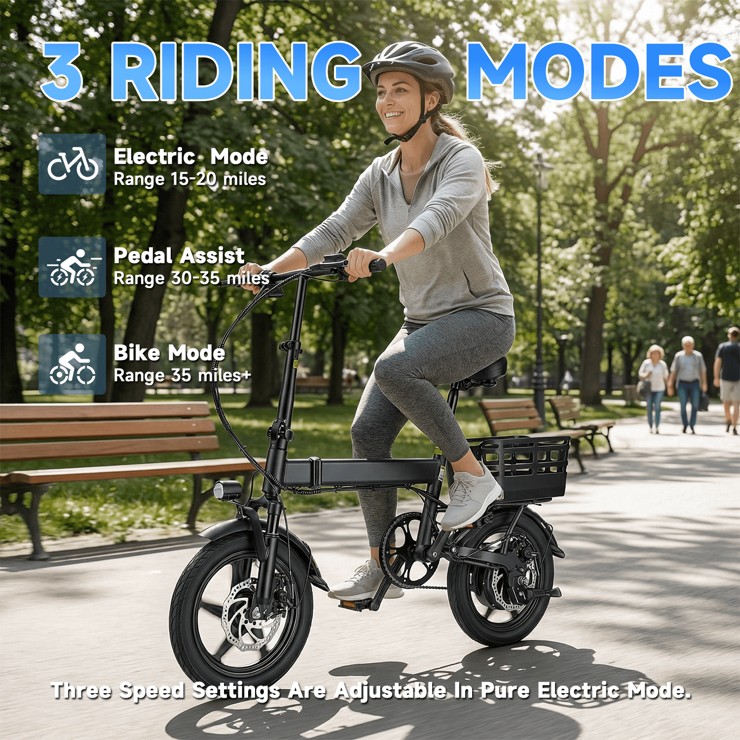14 Folding Electric Bike for Adults with Basket,500W Peak Motor,20MPH 35 Miles,432Wh Battery,Commuting/Shopping Mini Ebike,UL2849