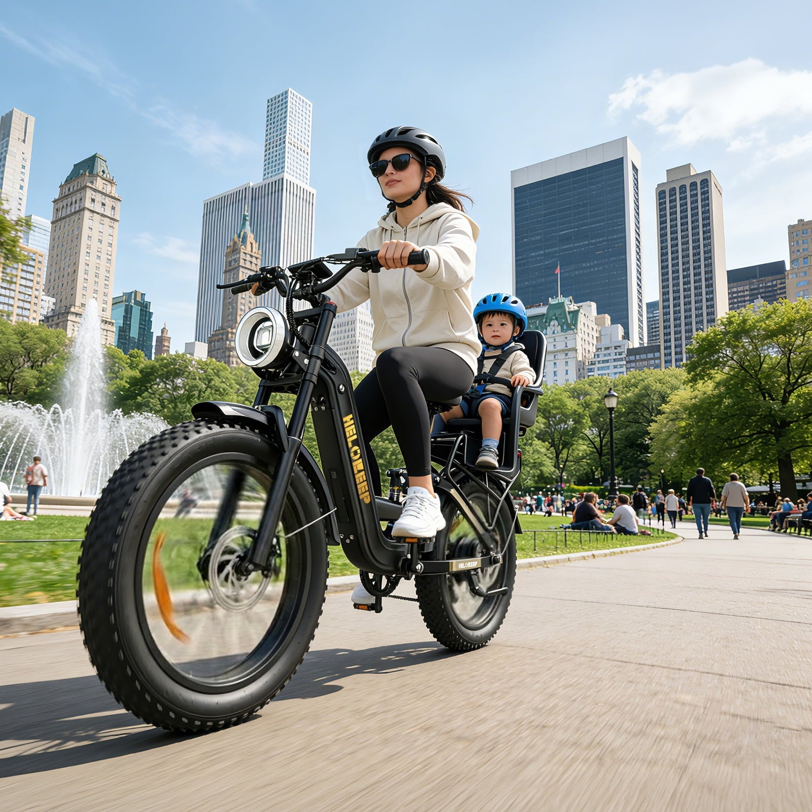 Helokeep 26 Green Fat Tire High Performance Cargo Electric Bike for Men, 4000W Peak 2000W, 40MPH, 48V 25Ah UL2849 Off-Road Ebike
