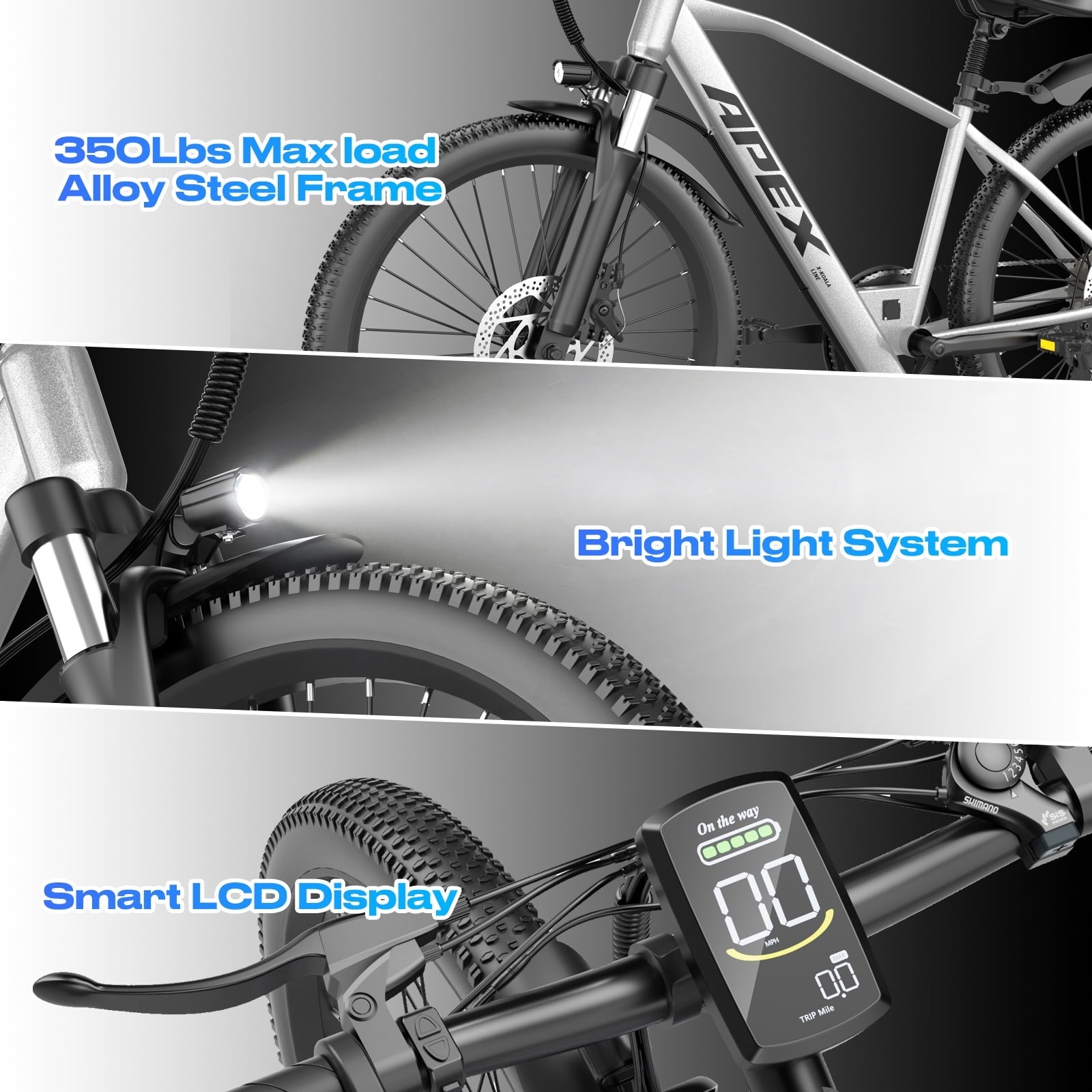26 Electric Dirt Bike for Adults,1200W Peak Motor, 4 Modes & 7-Speed, UL2849 Certified,x Max 28Mph & 50Miles, Internal Removable Battery,Shock Absorber, Electric Mountain Bike
