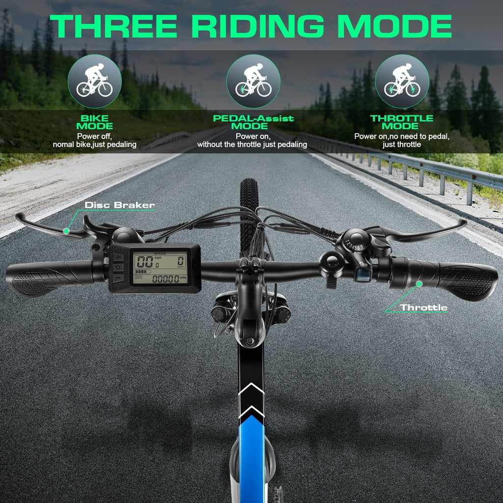 Vivi Electric Bike for Adults 26 Electric Mountain Bike 500W Cruise Control Electric Commuter Bike 21 Speed with Removable 48V Battery
