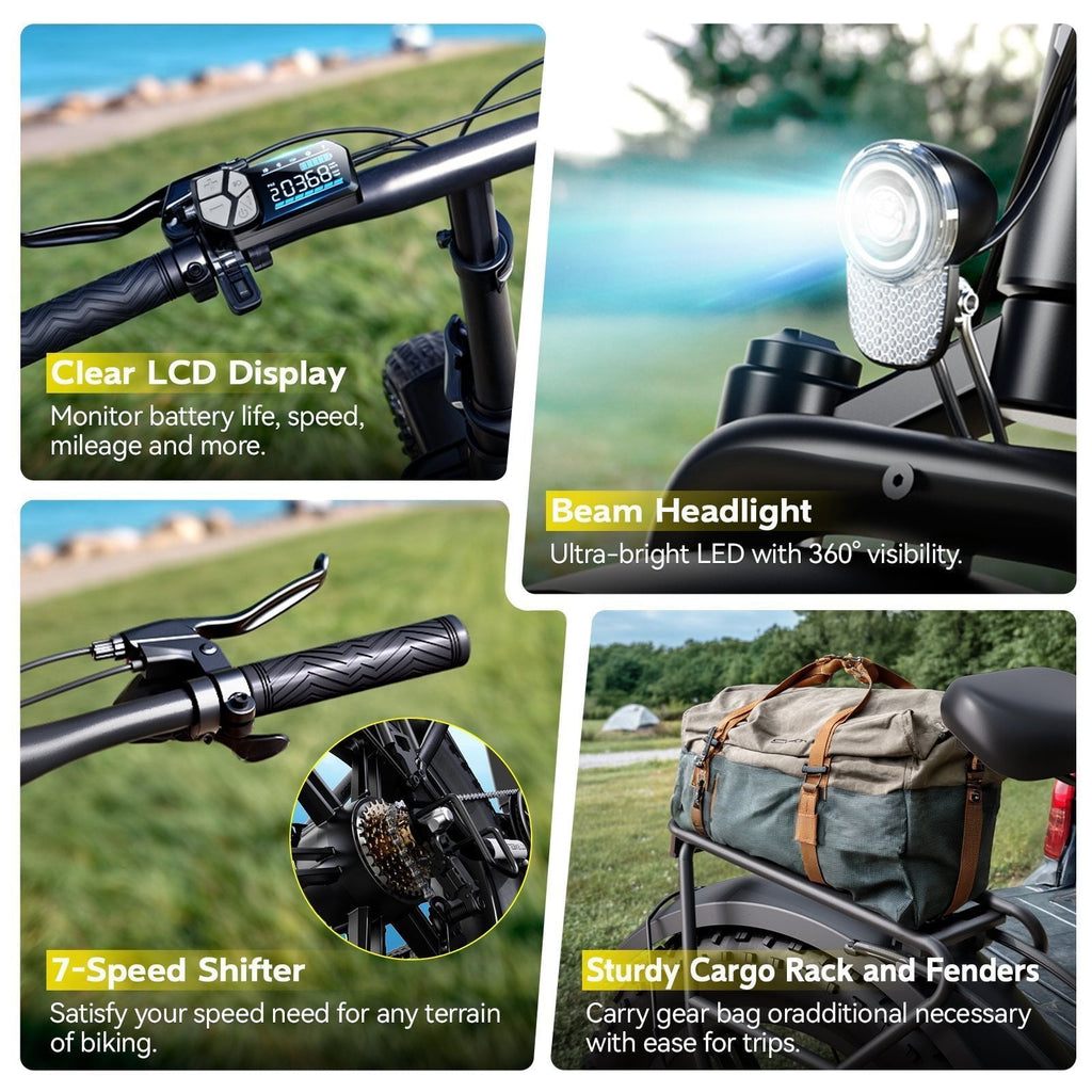 TST Electric Bike for Adult, 750W Motor 48V/15AH, UL2849, 20x4 Fat Tire Mountain E-bike, Hydraulic Disc Brakes, APP Control