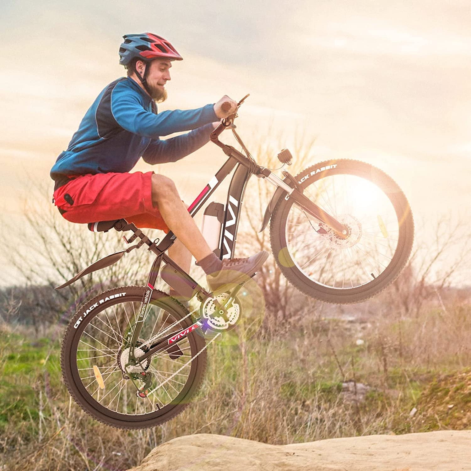 Vivi Electric Bike for Adults 26 Electric Mountain Bike 500W Cruise Control Electric Commuter Bike 21 Speed with Removable 48V Battery
