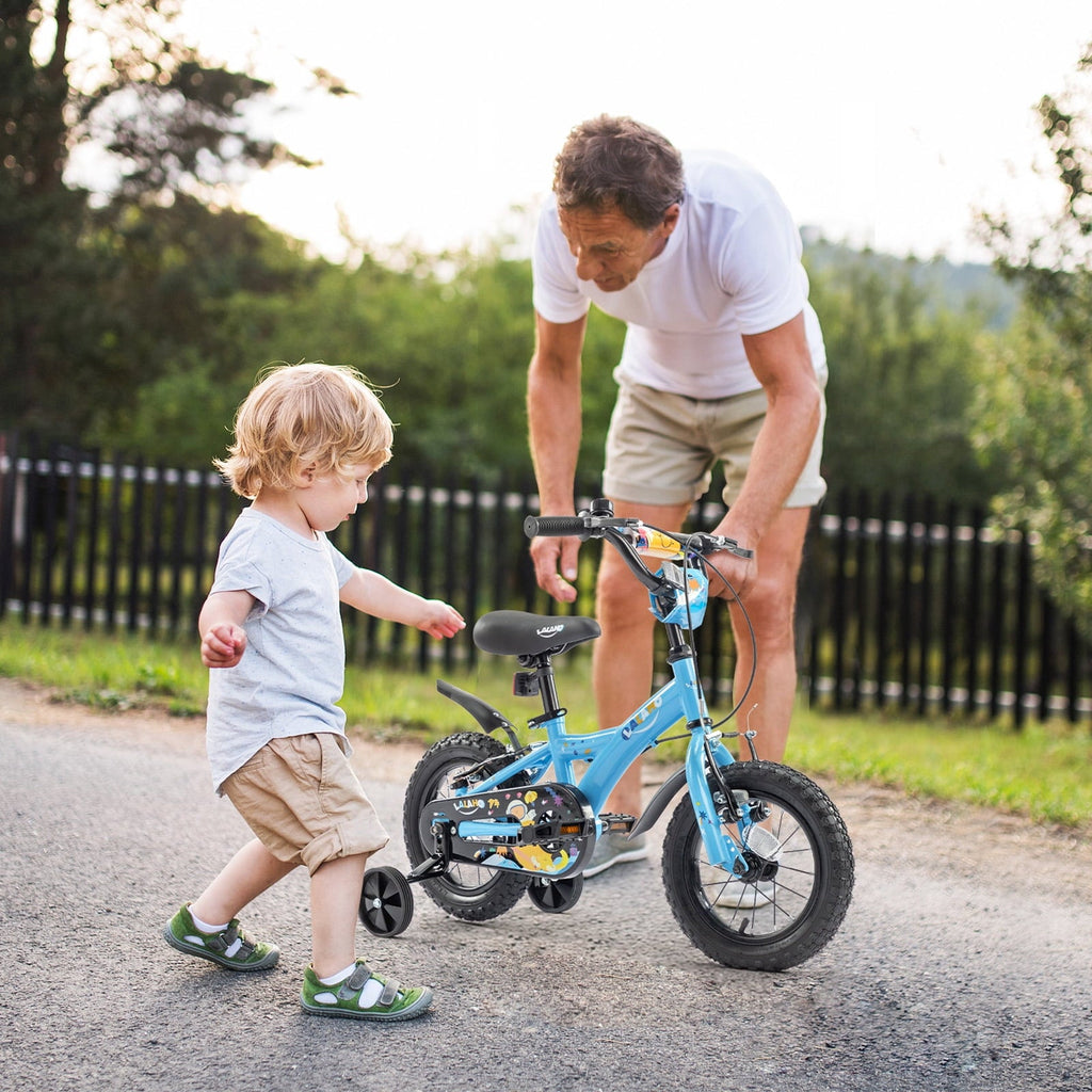 Ktaxon Bike, 18 Inch Bicycle with Training Wheels and Kickstand, Easy to Assemble, Learning to Ride, Blue
