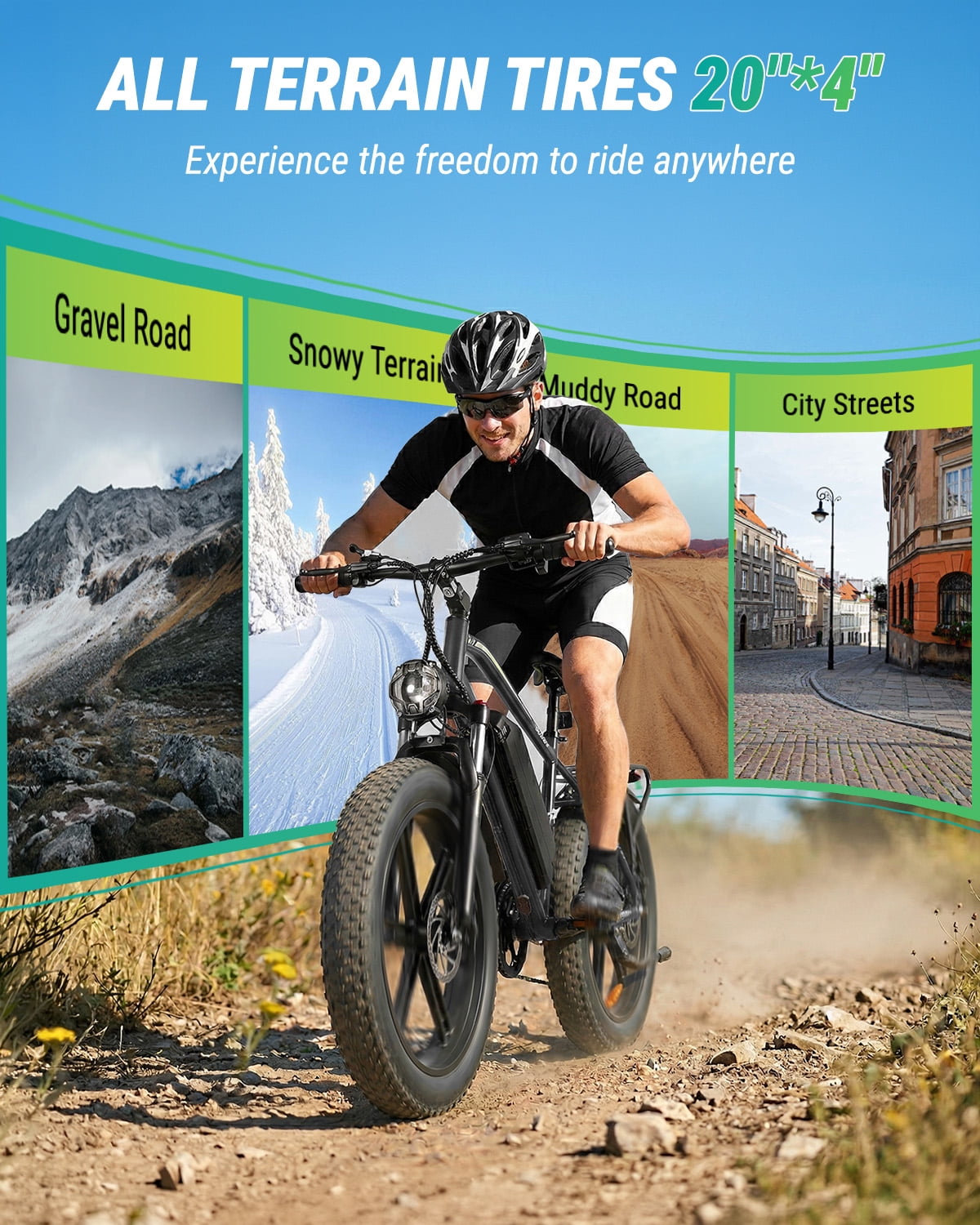 VTOKW Electric Bike, Peak 1000W Electric Bicycles for Adults, 20X4.0 Fat Tire Ebike, 48V/13AH Battery, 25MPH E-Mountain Bike for Cycling & Off-Road, 7-Speed Front Suspension Ebike for Adults UL2849