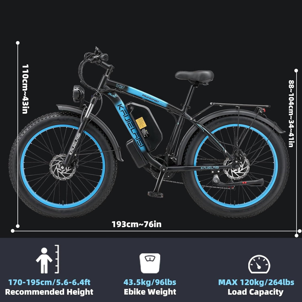 KETELES Adults Dual Motor Electric Bike, Peak 4000W 26 Inch Fat Tire Electric Mountain Bike, 48V 22.4AH Removable Battery, Dual Hydraulic Brakes 21-Speed Ebike