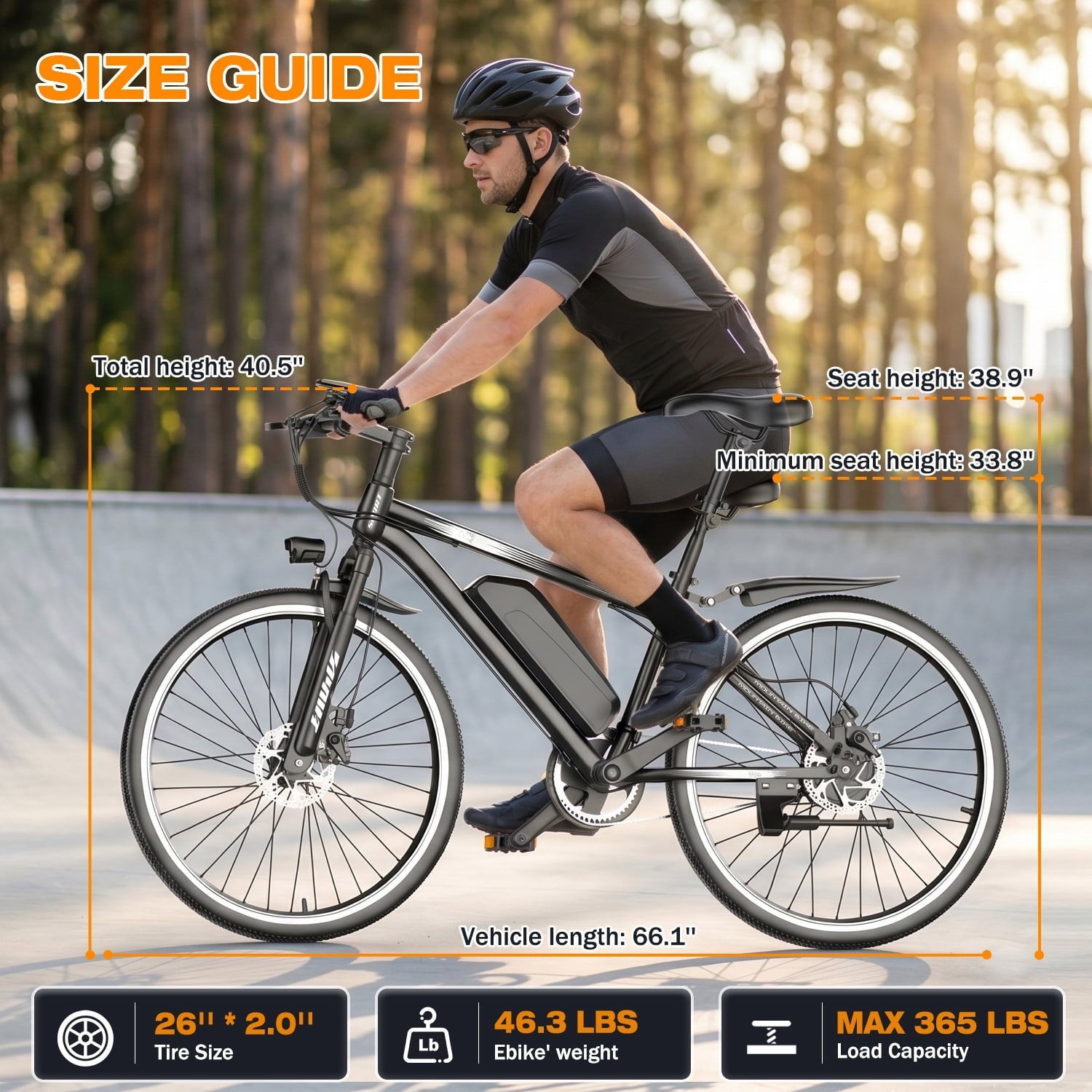 AZHAR G29 Electric Bike for Adults, 26 E-Mountain Bicycle,750W,Peak 1200W Motor 48V 10.4Ah Ebike UL2849