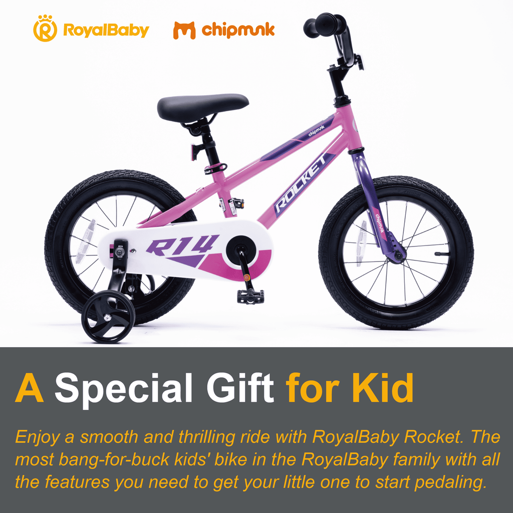 RoyalBaby Rocket Kids 14-Inch BMX Training Wheel Bicycle,Blue