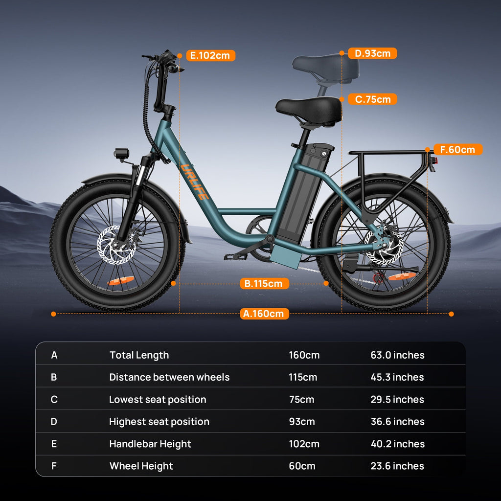 URLIFE 3.0 Fat Tire Ebike, 20 Electric Bicycles for Adult, 750W Peak Motor, 48V 13AH Remobavle Battery, 7-Speed Commuting Ebike, UL2849-Black