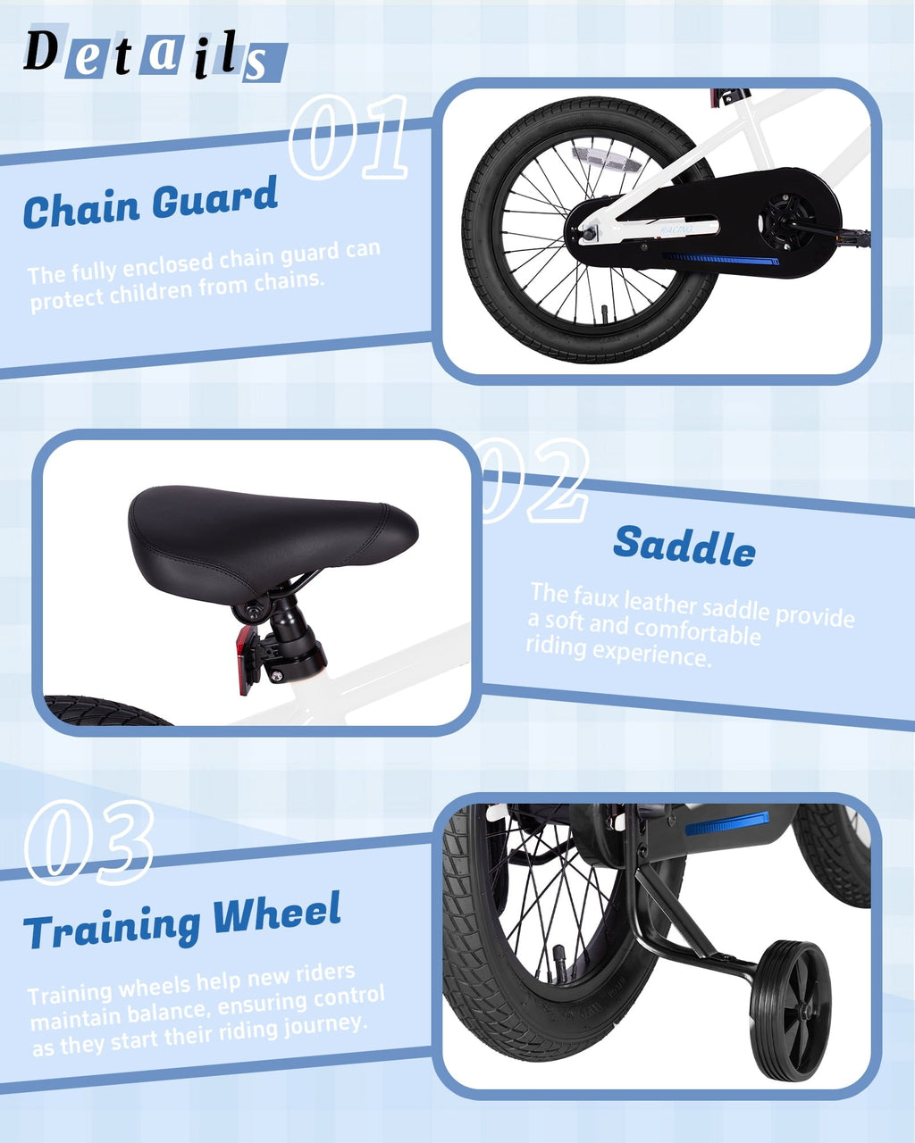 Vollsch BMX Style Kids Bike for 2-8 Years Old Boys Girls 16 Inches Toddlers Bicycle with Coaster Brake Training Wheels, Black
