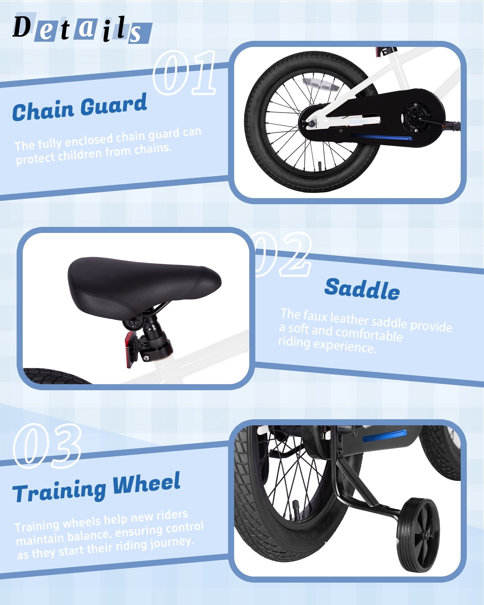 Vollsch BMX Style Kids Bike for 2-8 Years Old Boys Girls 16 Inches Toddlers Bicycle with Coaster Brake Training Wheels, Black