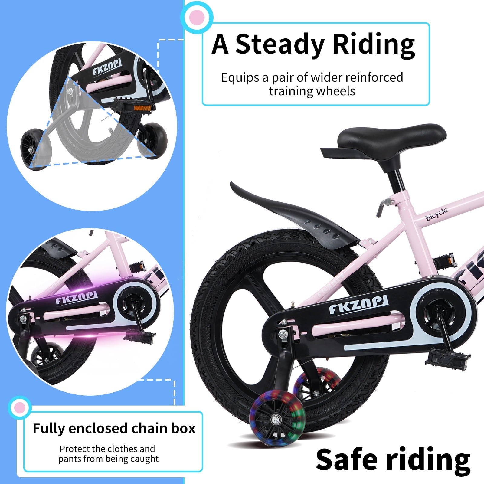 18 inch Kids Bike for Boys and Girls, SHINPT Kids Bicycle with Training Wheels, Bicycle for Kids Ages 5-9 , 18 Boys Bike with Adjustable Saddle&Handlebar, Girls Bike for Kids for Outdoor, Park