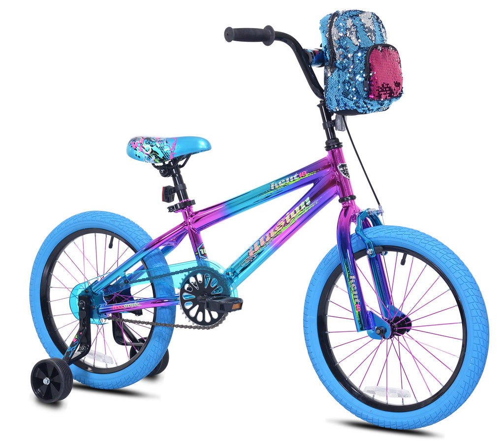 18 Kent Illusion Child Bicycle, 18 Wheels, Child Ages 6-12 Years, Blue/Purple