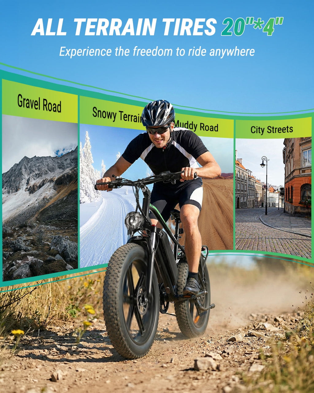 VTOKW Electric Bike, Peak 1000W Electric Bicycles for Adults, 20X4.0 Fat Tire Ebike, 48V/13AH Battery, 25MPH E-Mountain Bike for Cycling & Off-Road, 7-Speed Front Suspension Ebike for Adults UL2849