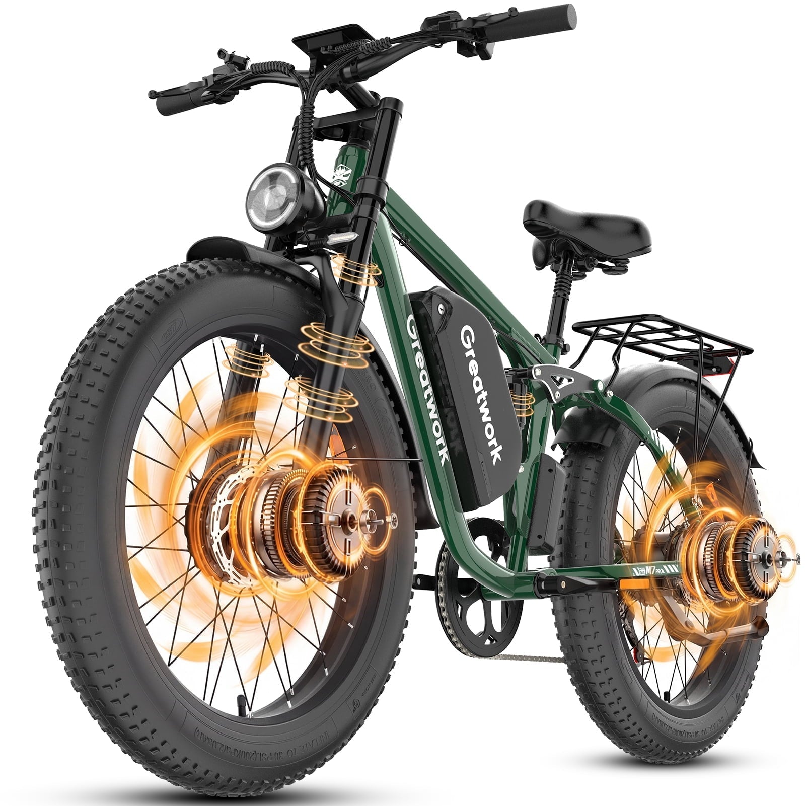 26 Electric Bike for Adult,5000w Dual Motors,up 100 Miles 52V 25Ah Ebike,26 x 4.0 Fat Tire Adult Bicycles for All Terrain,Mountain Commuter UL2849