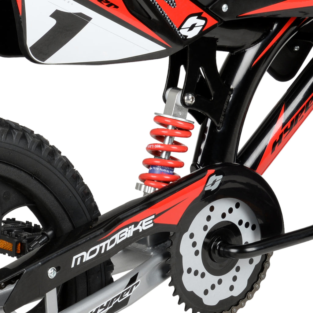 Hyper Bicycles 16 Moto Bike, Children Ages 5-7, Black/Red