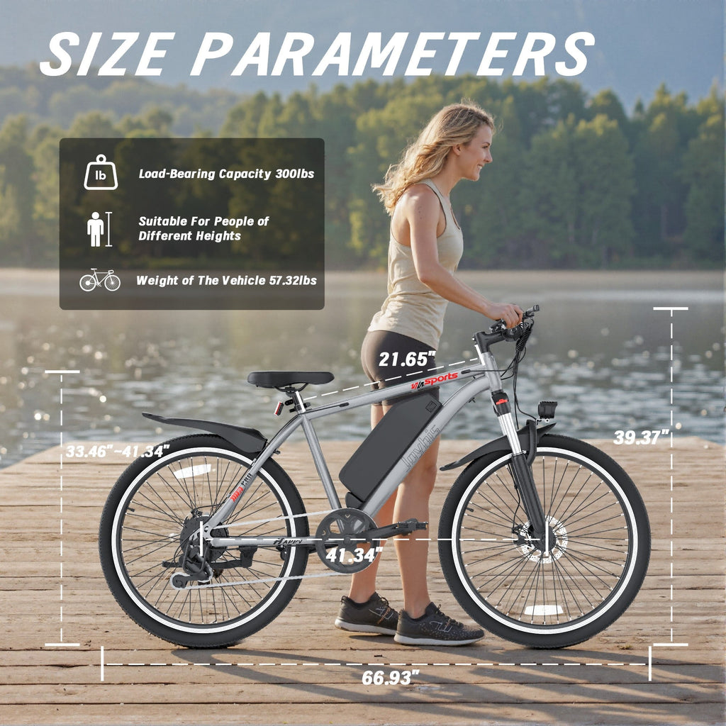 Electric Bike for Adults, 26'' Up to 50 Miles 22MPH Electric Mountain Bike with 48V 430W Removable Battery UL2849 (Blue)