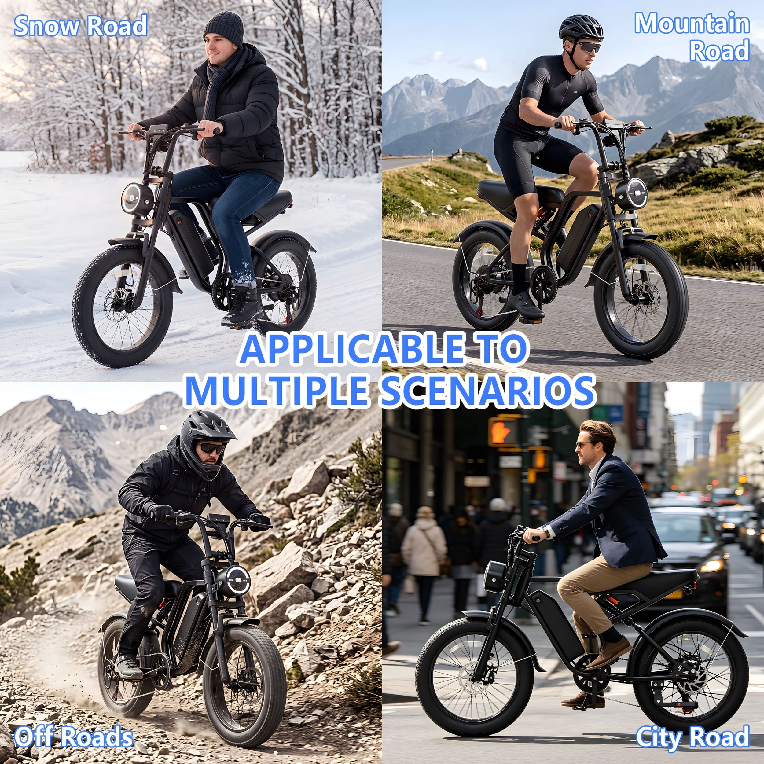 Gegaibe Electric Bike for Adults, 750W/1500W Peak Fat Tire E-Mountain Bicycle, Wireless CarPlay & Android Auto, UL2849